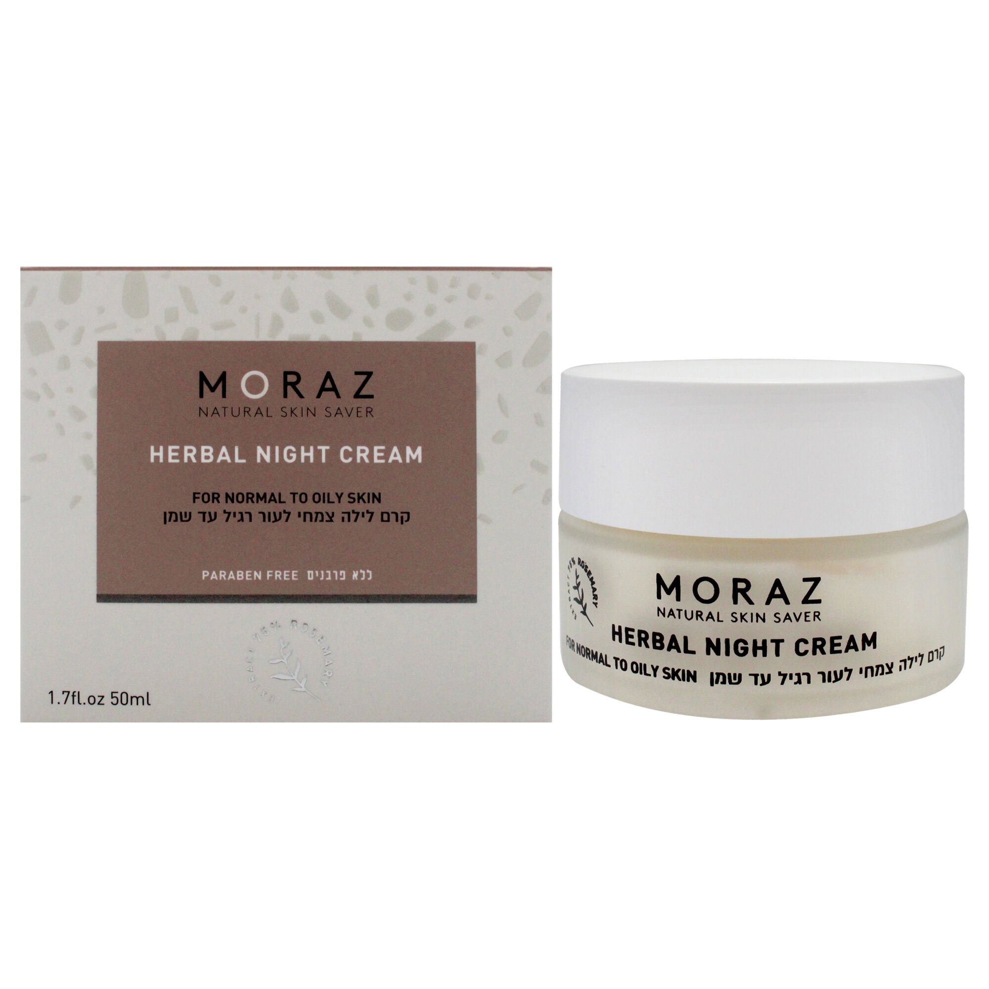 Herbal Night Cream For Normal to Oily Skin by Moraz for Unisex - 1.7 oz Cream, See Description, hi-res image number 0