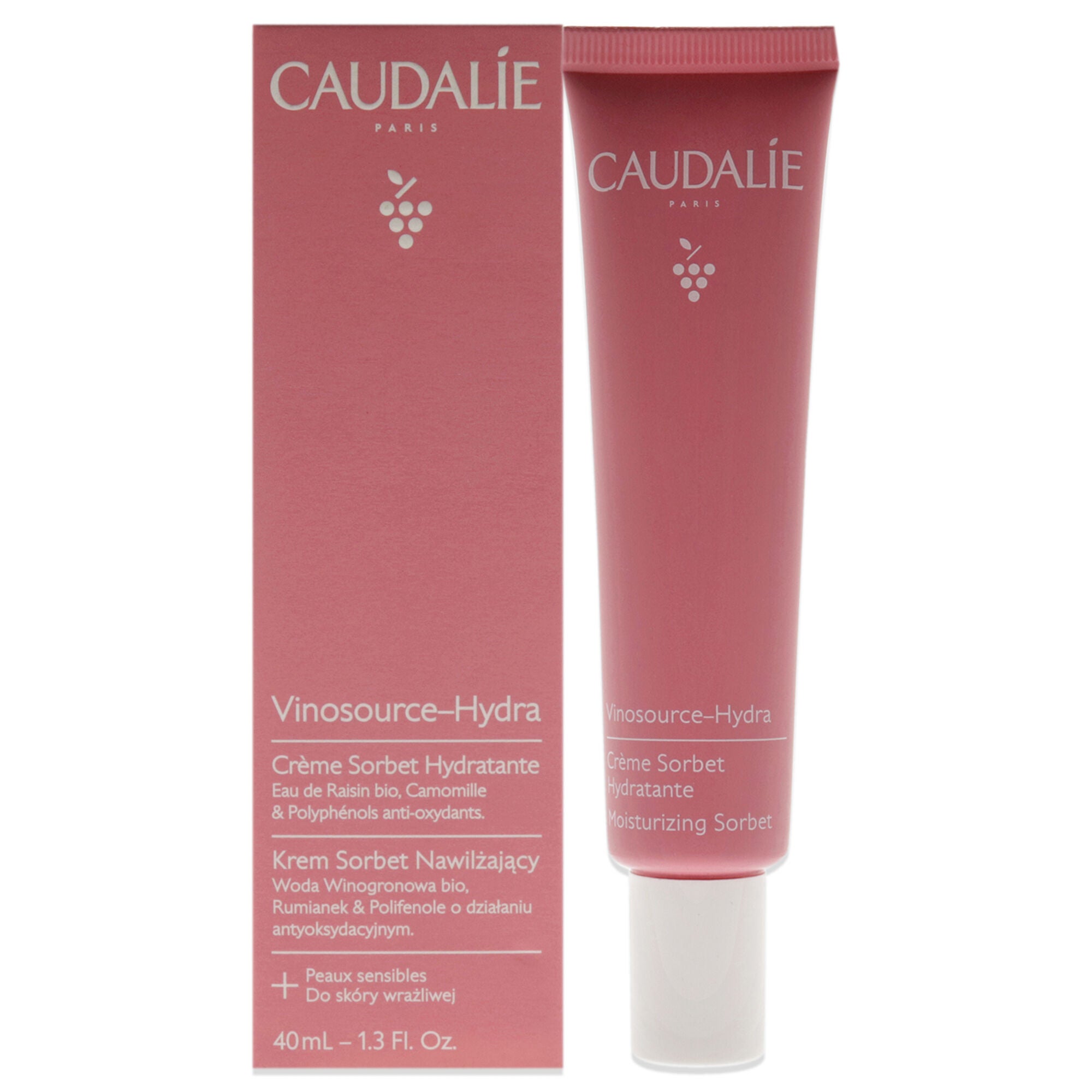 Vinosource Moisturizing Sorbet by Caudalie for Women - 1.3 oz Cream, See Description, hi-res image number 0