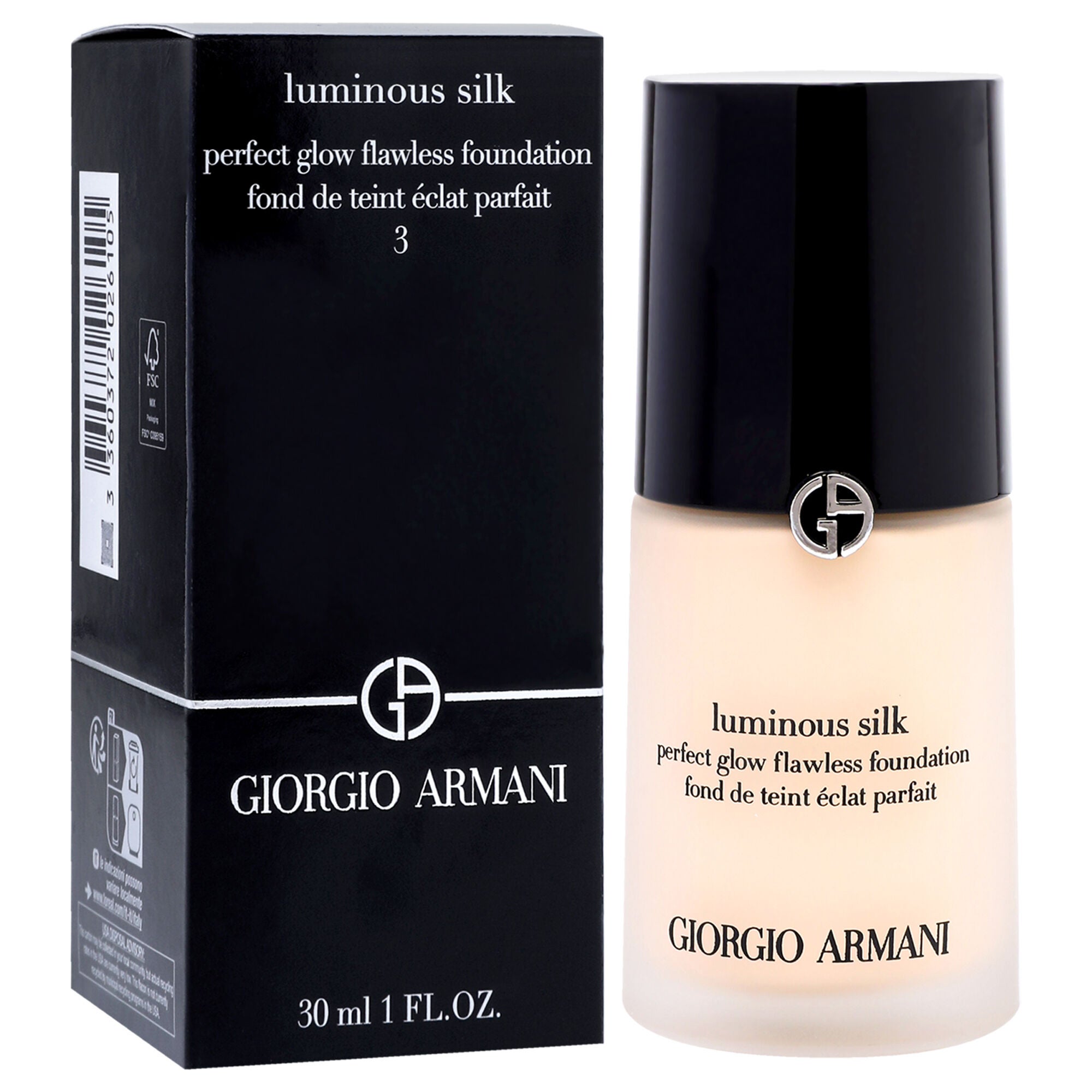 Luminous Silk Foundation - # 3 Light/Warm by Giorgio Armani for Women - 1 oz Foundation, See Description, alternate image number 2