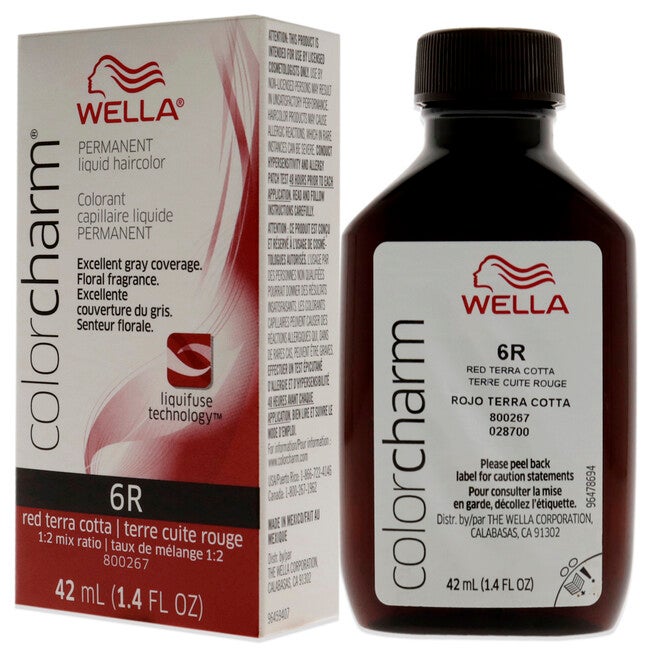 Color Charm Permanent Liquid Hair Color - 6R Red Terra Cotta by Wella for Unisex - 1.42 oz Hair Color, See Description, alternate image number 3