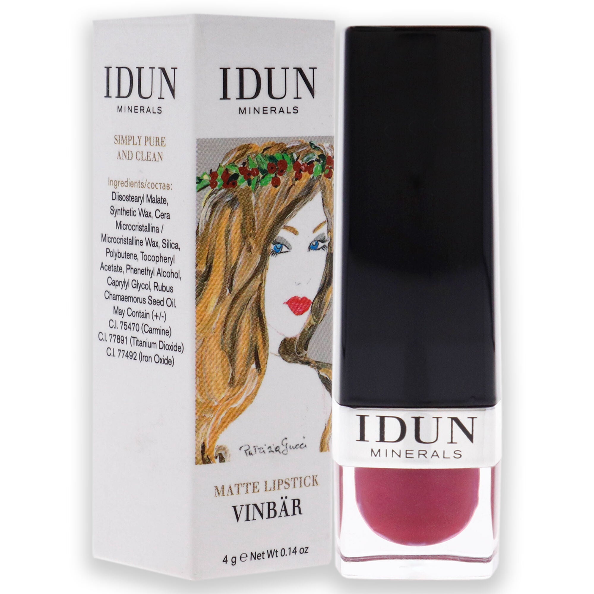 Matte Lipstick - 105 Vinbar by Idun Minerals for Women - 0.14 oz Lipstick, See Description, alternate image number 1