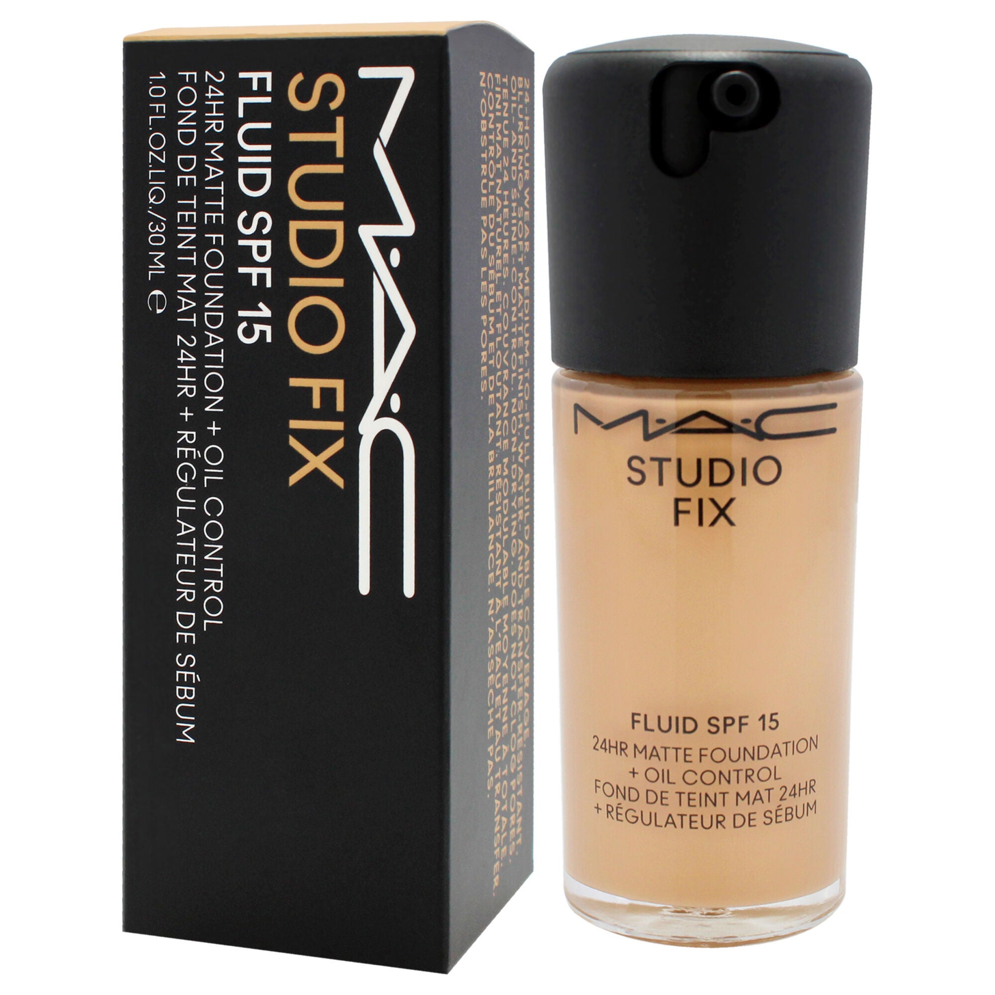 Studio Fix Fluid SPF 15 24Hr Matte Foundation Plus Oil Control - NC40 Medium Beige With Golden Peach Undertone by MAC for Women - 1 oz Foundation, See Description, alternate image number 3