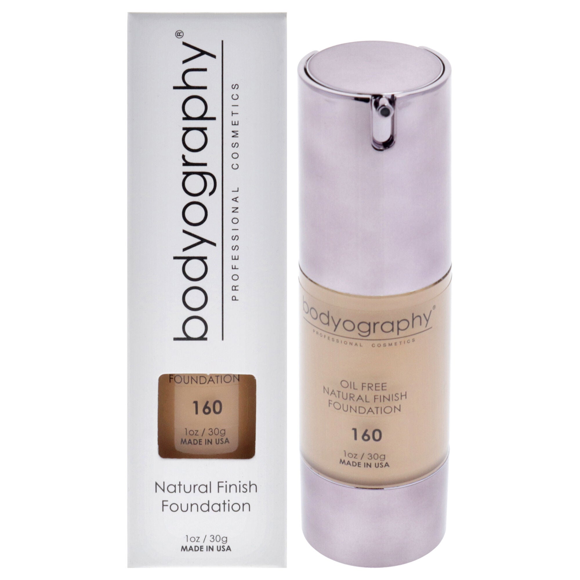 Natural Finish Foundation - 160 Medium Neutral by Bodyography for Women - 1 oz Foundation, See Description, hi-res image number 0