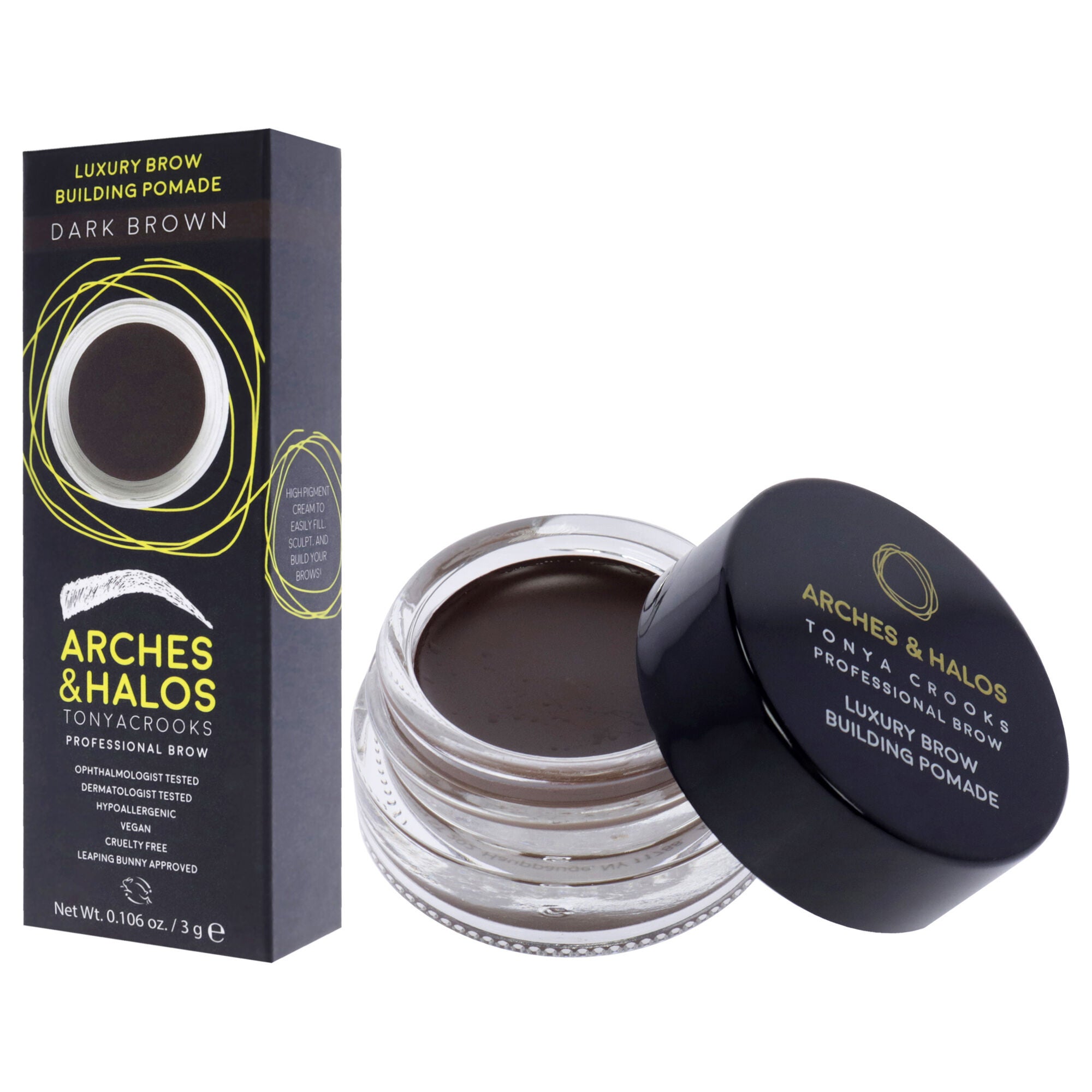 Luxury Brow Buiding Pomade - Dark Brown by Arches and Halos for Women - 0.106 oz Pomade, See Description, alternate image number 3
