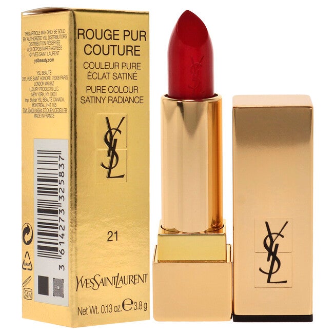 Rouge Pur Couture Satin Lipstick - 21 Rouge Paradoxe by Yves Saint Laurent for Women - 0.13 oz Lipstick, NA, alternate image number null