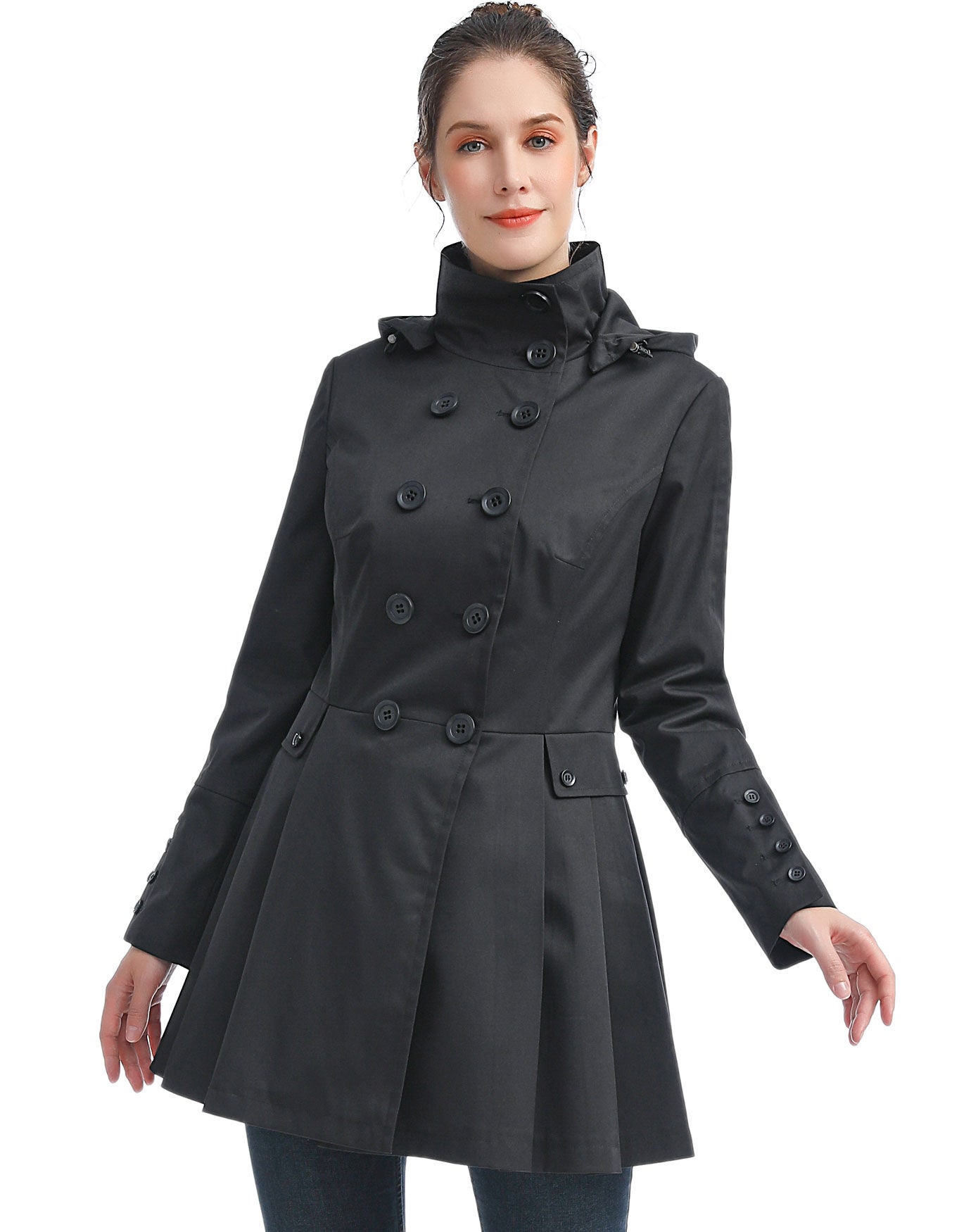 Hooded fit online and flare coat