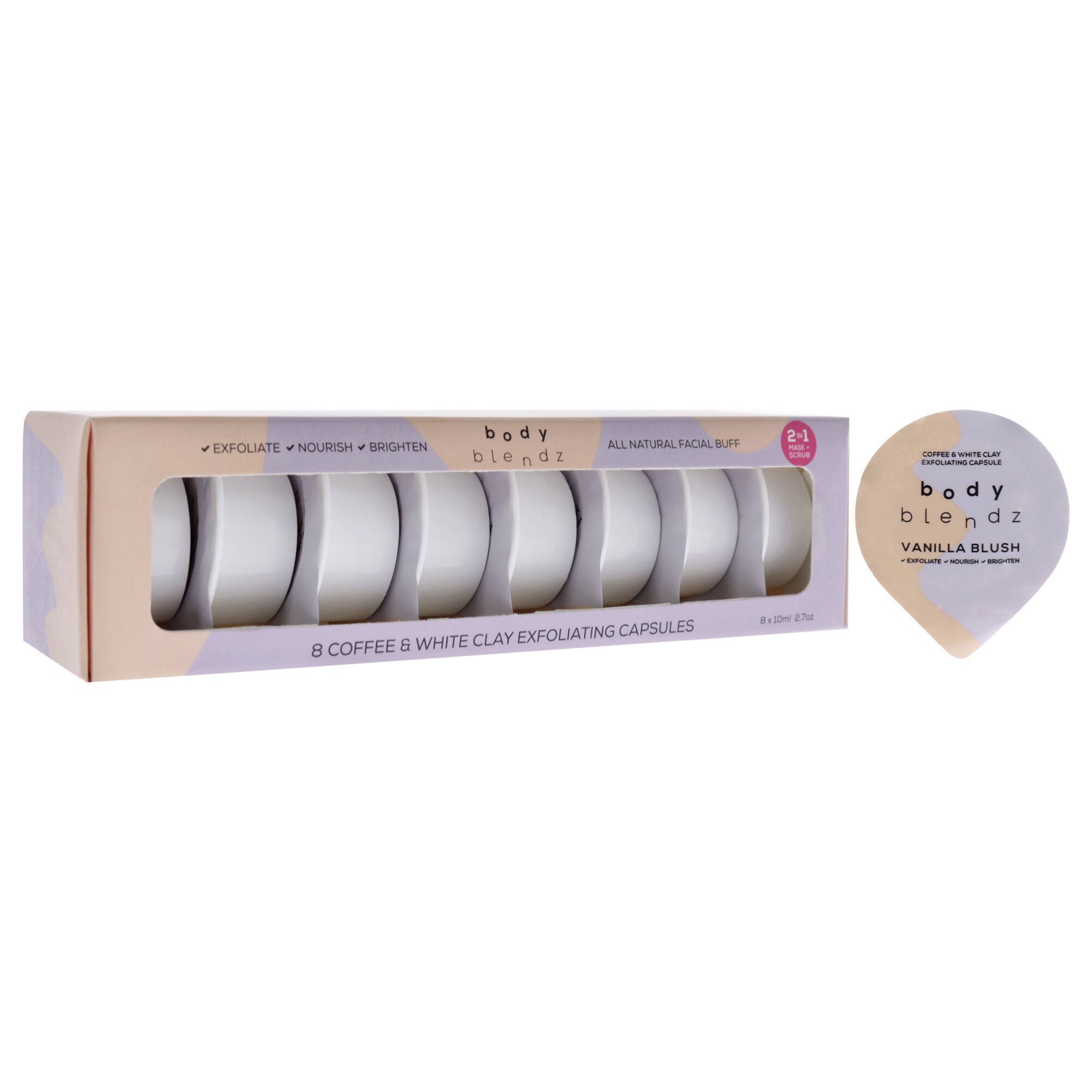 2-In-1 Mask and Scrub Exfoliating Capsules by BodyBlendz for Women - 8 x 2.7oz Exfoliator, See Description, alternate image number 2