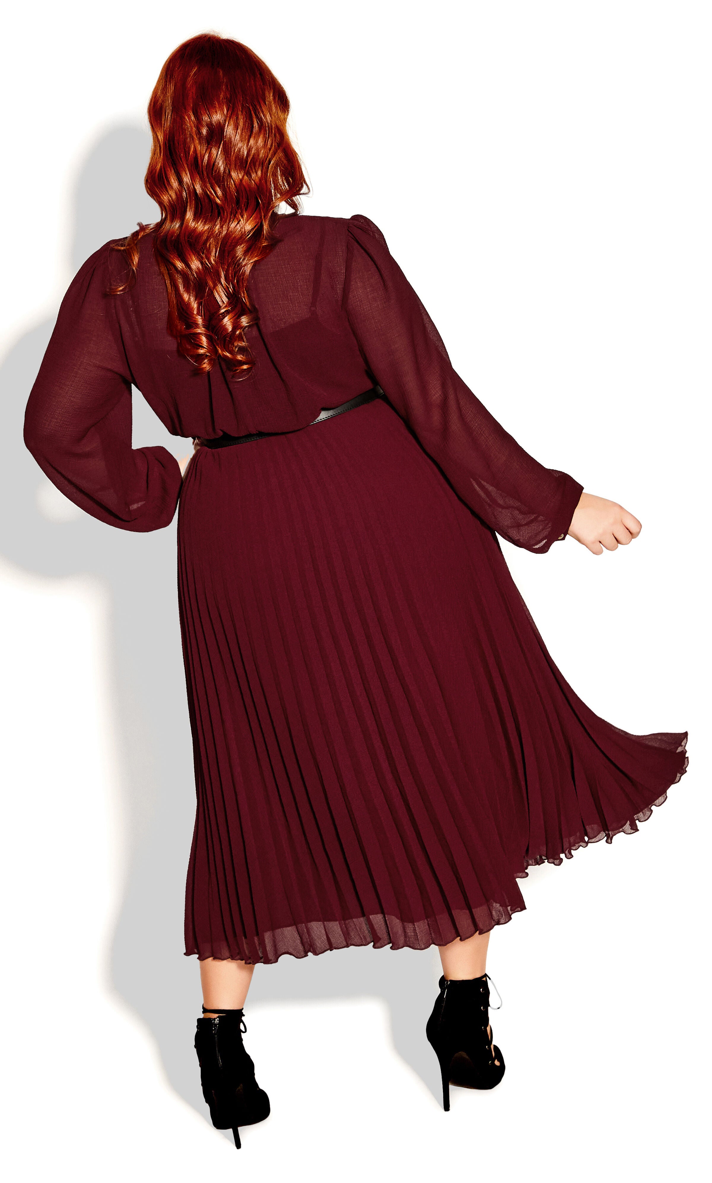Love Pleat Dress - garnet, , alternate image number 3