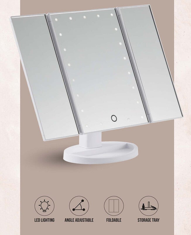Tri Folded Lighted Mirror by Browgame for Women - 1 Pc Mirror, See Description, alternate image number 4