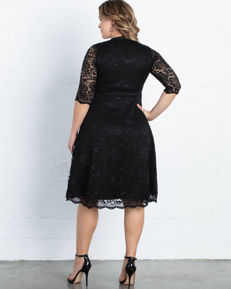 Mademoiselle Lace Cocktail Dress, Onyx, alternate image number 1