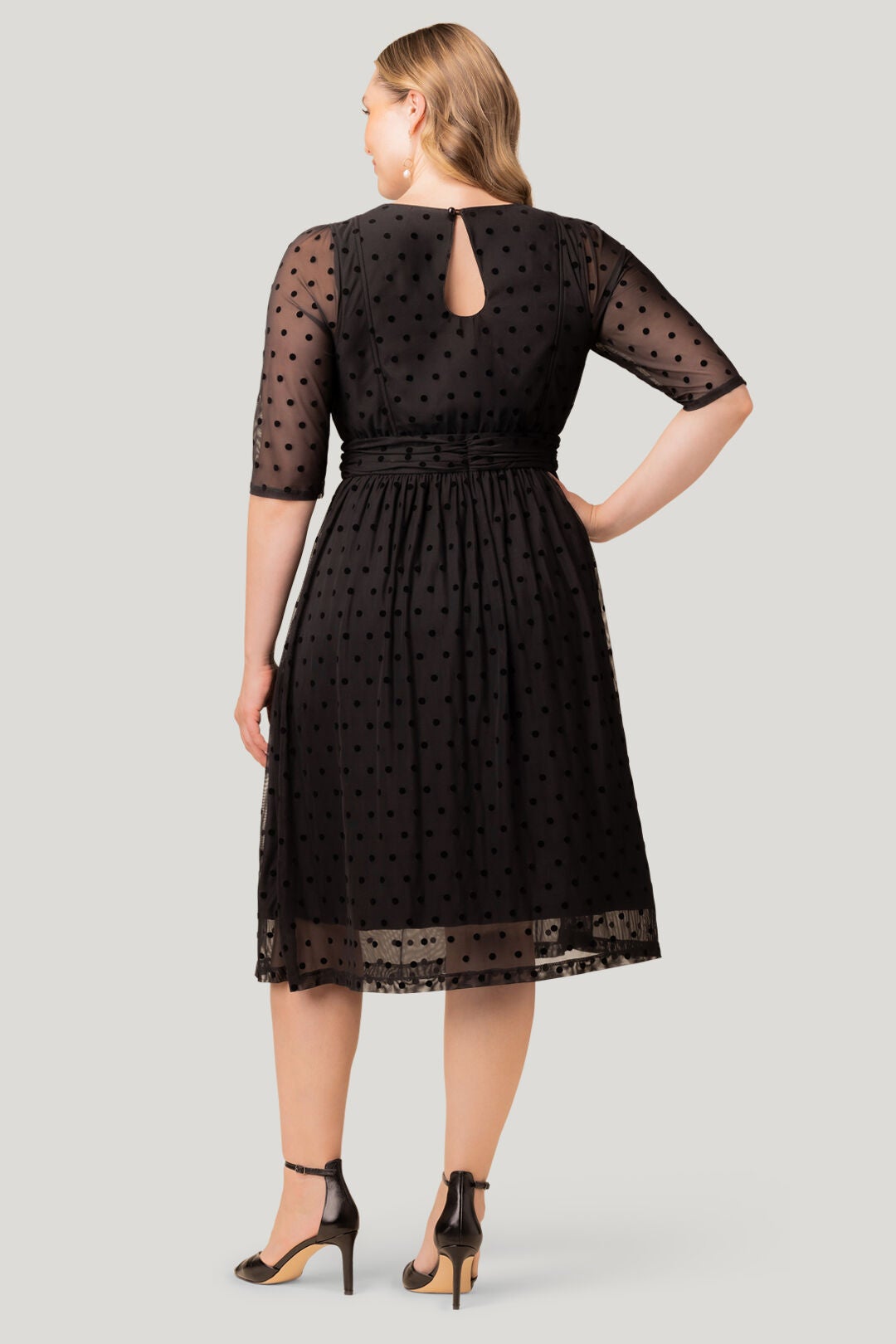 Vita Cocktail Dress, Noir Dot / Black, alternate image number 2