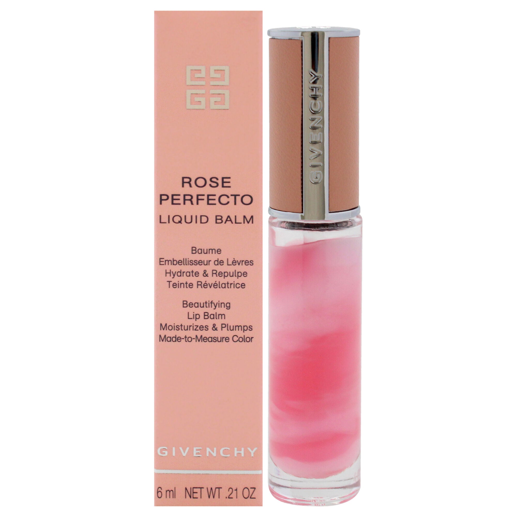 Rose Perfecto Tinted Liquid Lip Balm - 001 Pink Irresistible by Givenchy for Women - 0.2 oz Lip Balm, Pink, hi-res image number 0