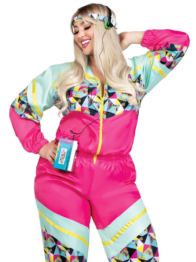 Totally 80s Tracksuit Costume, Multi, hi-res image number 0