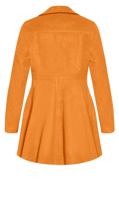 Hi Lo Frill Coat - deep caramel, , alternate image number null