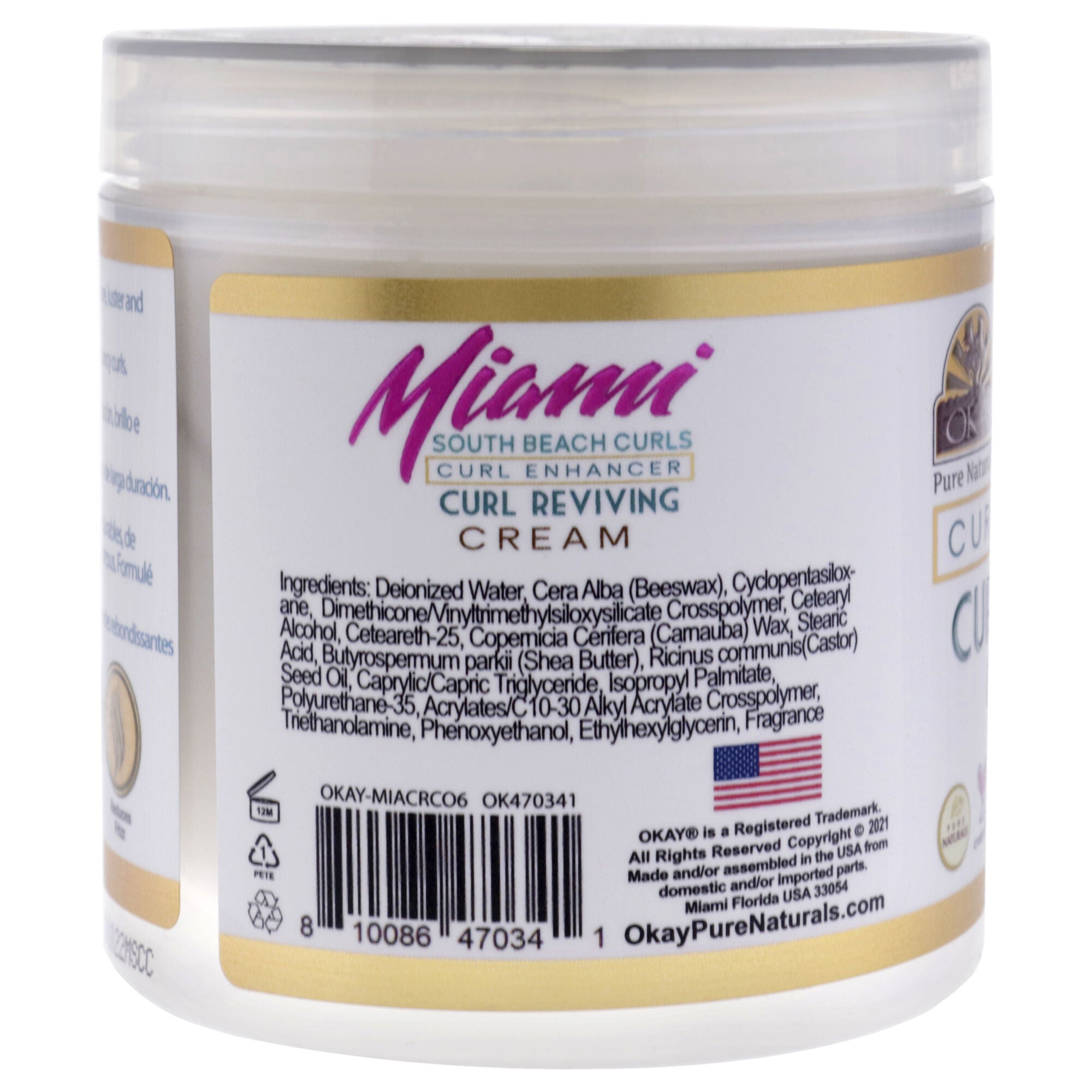 Miami South Beach Curls - Curl Enhancing by Okay for Women - 6 oz Cream, See Description, alternate image number 1