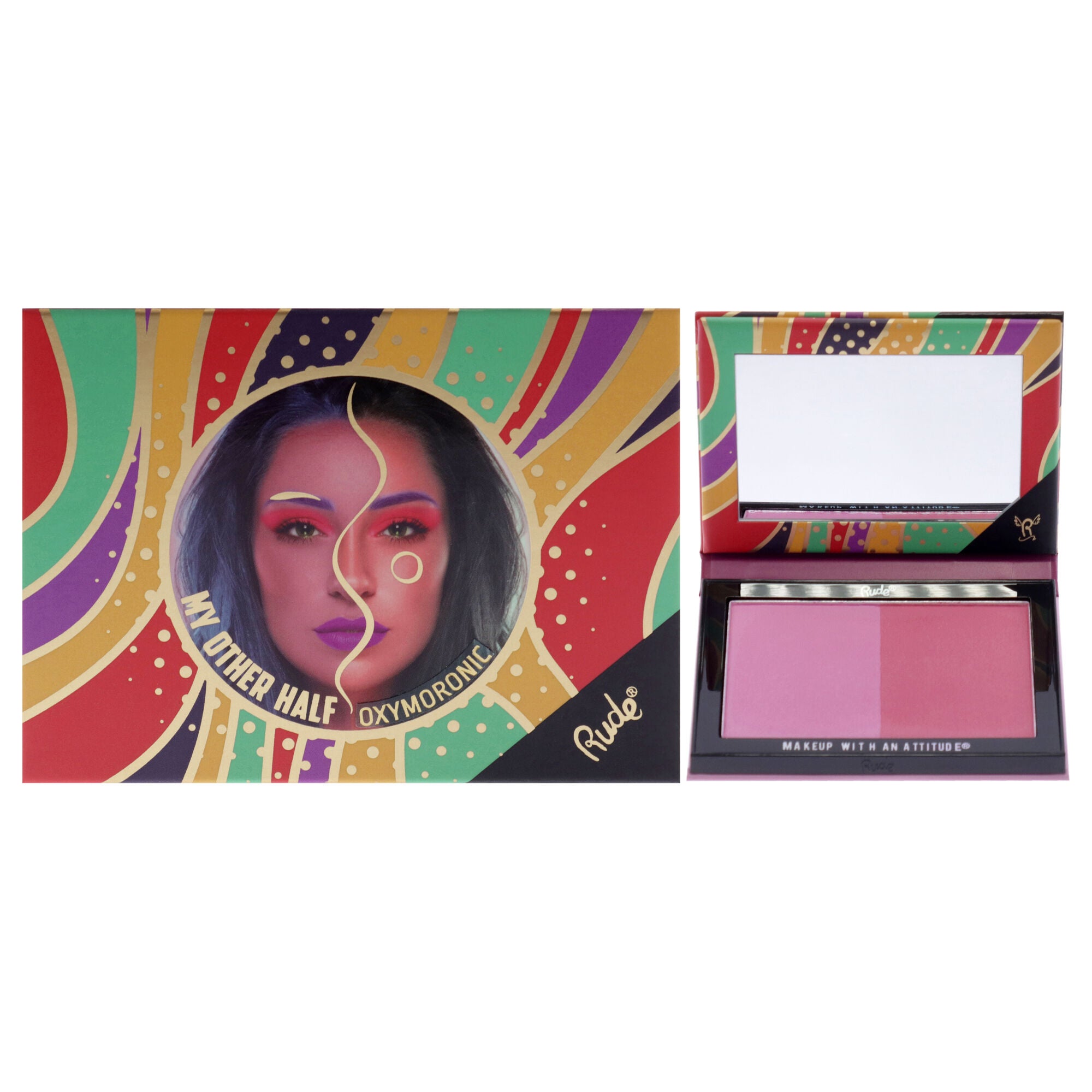 My Other Half Duo Shade Face Palette - Schizo by Rude Cosmetics for Women - 0.4 oz Makeup, See Description, hi-res image number 0