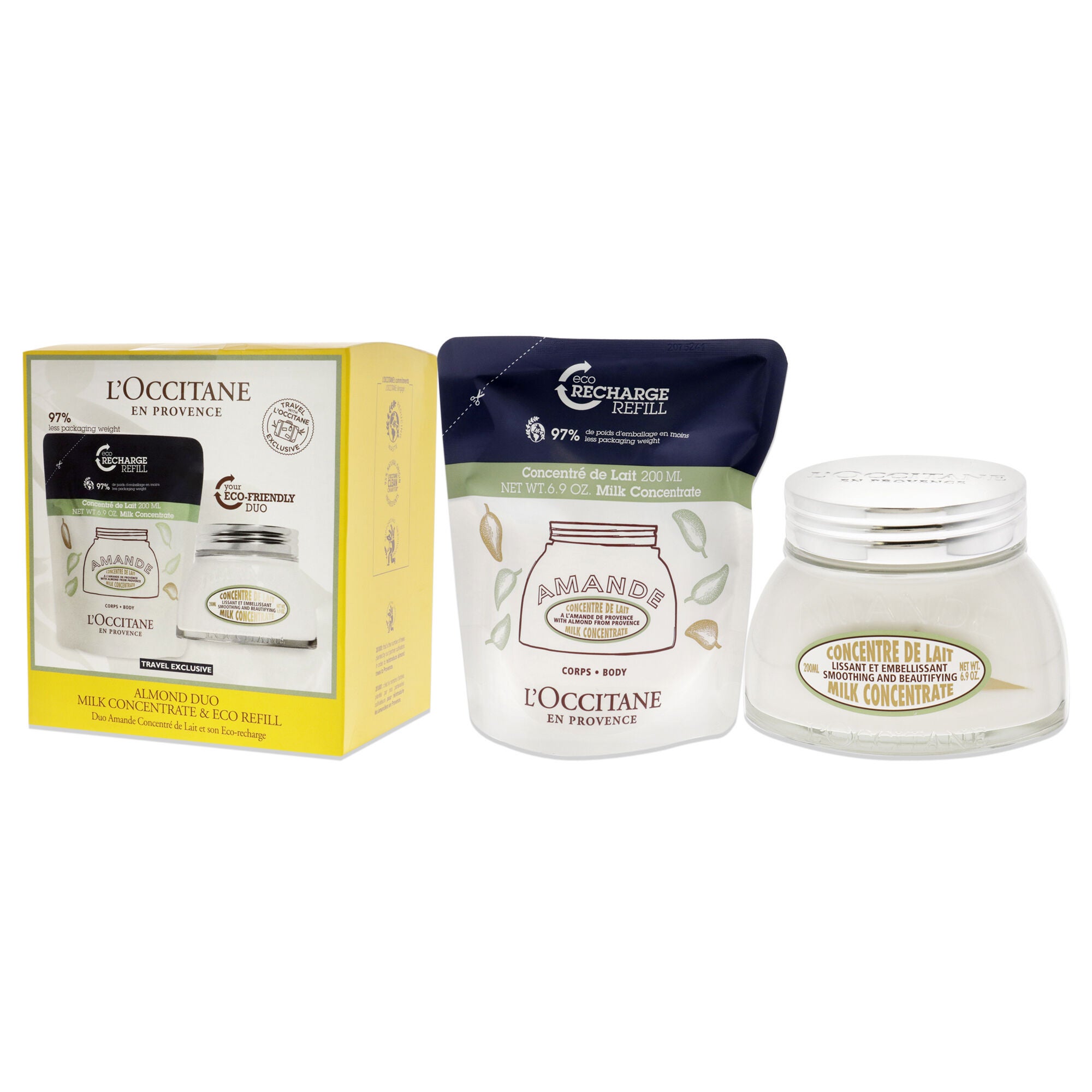 Almond Concetrate Duo by LOccitane for Women - 2 x 6.9 oz Almond Milk Concentrate, Almond Milk Concentrate Eco Refill, See Description, alternate image number 3