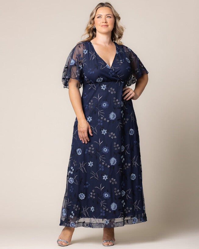 Embroidered Elegance Evening Gown, Twilight Blooms, alternate image number null