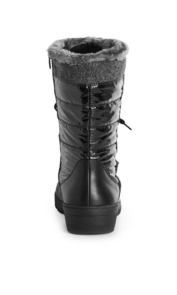 WIDE FIT Jen Cold Weather Boot - black, , alternate image number 2