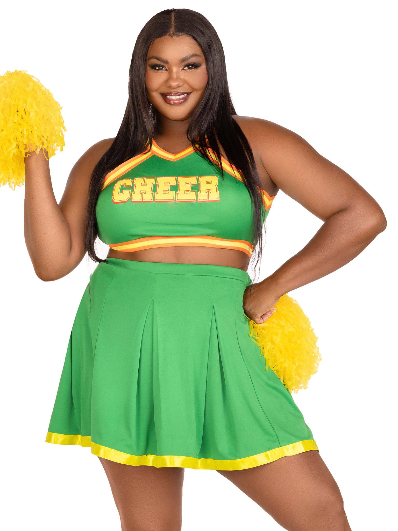Bring It Cheerleader Costume, Green, hi-res image number 0