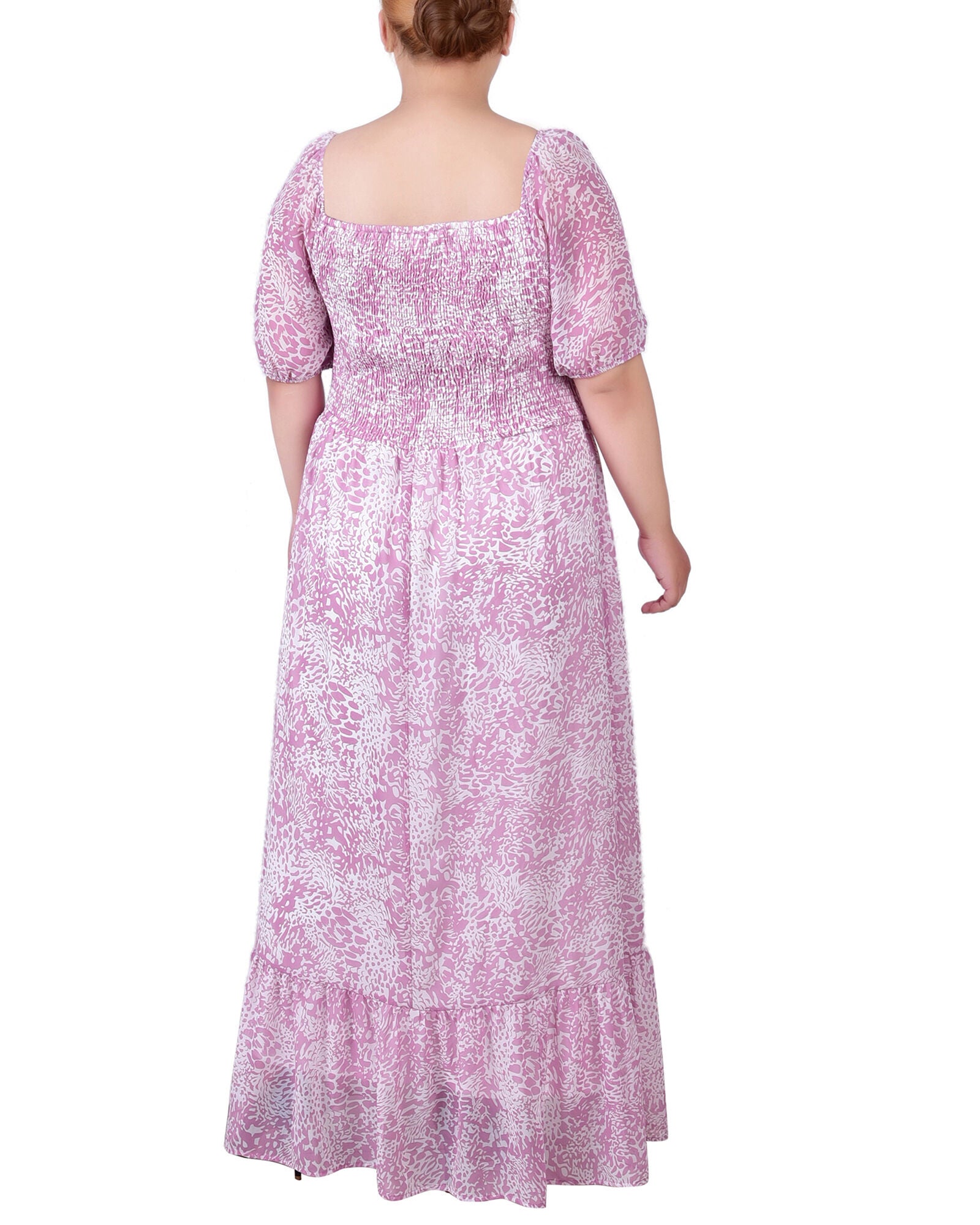 Short Sleeve Smocked Maxi Dress, , alternate image number 1
