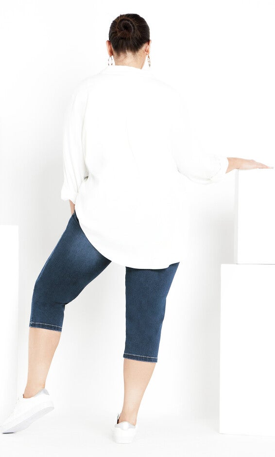 Butter Denim Pull On Crop Jean - mid wash, , alternate image number 1