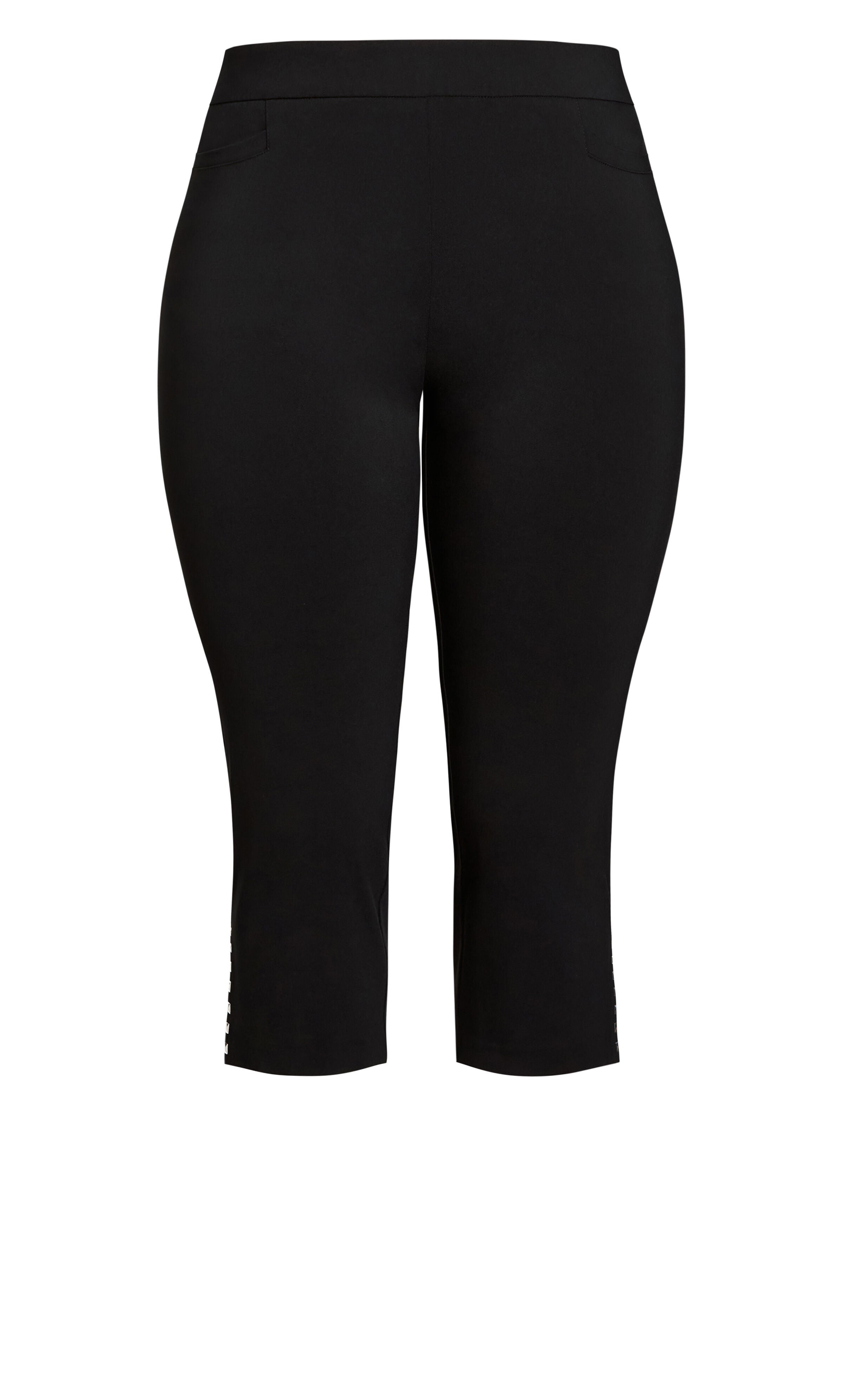 Super Stretch Split Hem Capri - black, , alternate image number 5