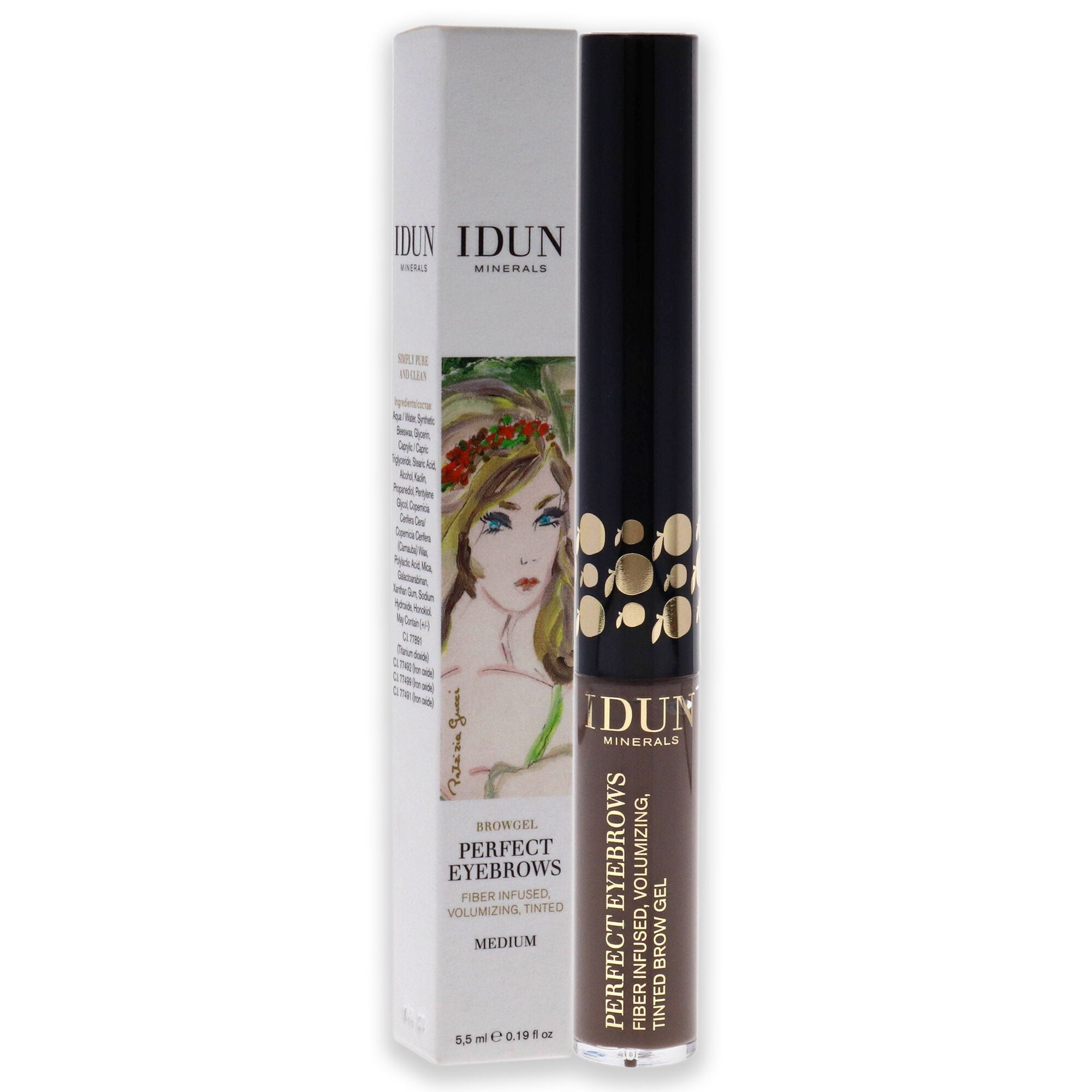 Perfect Eyebrows Gel - 302 Medium by Idun Minerals for Women - 0.19 oz Eyebrow, See Description, alternate image number 1