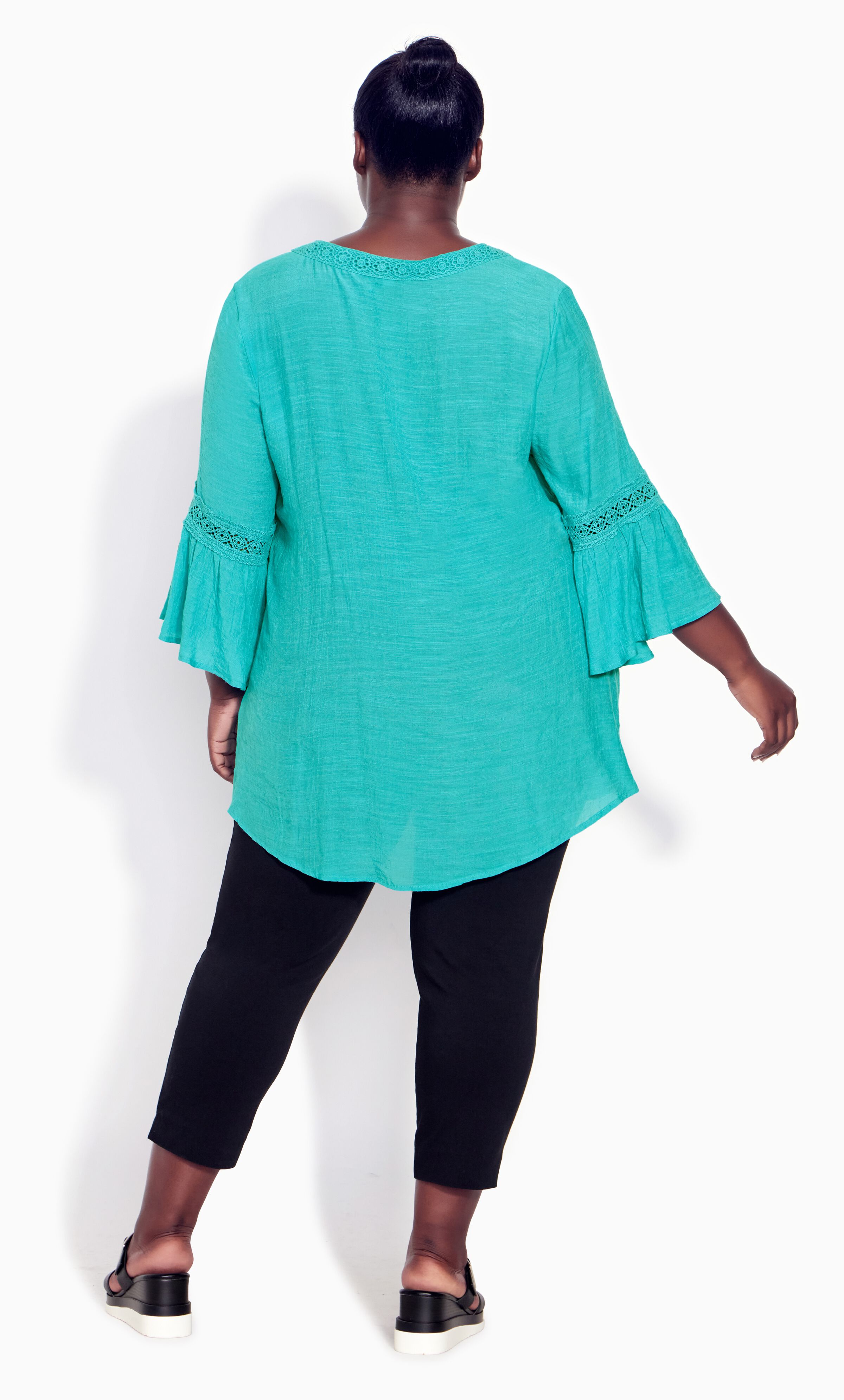 Pleat Lace Tunic - blue, , alternate image number 3