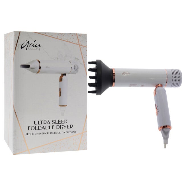 Ultra Sleek Foldable Hair Dryer - White by Aria Beauty for Women - 1 Pc Hair Dryer, See Description, alternate image number 2