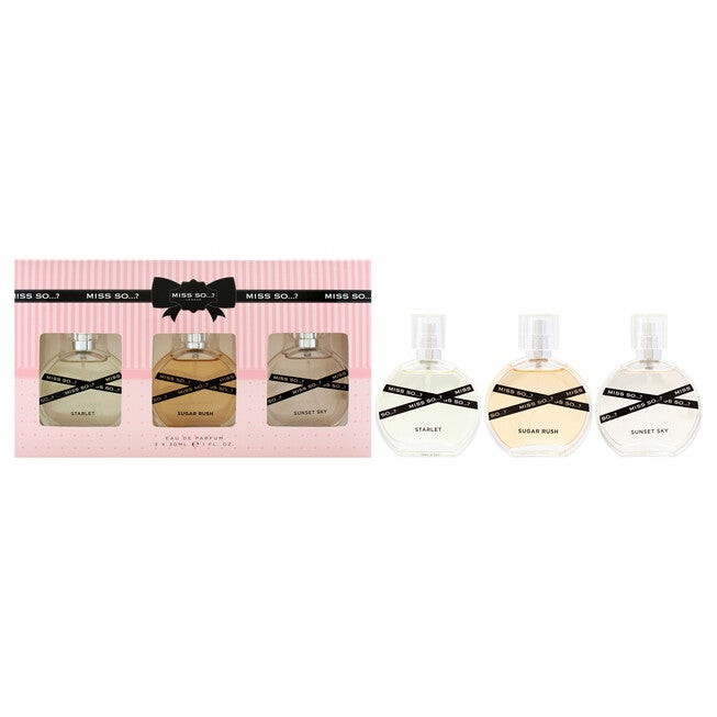 Miss So Set by So?? for Women - 3 Pc Gift Set 1oz Starlet EDP Spray, 1oz Sugar Rush EDP Spray, 1oz Sunset Sky EDP Spray, See Description, hi-res image number 0