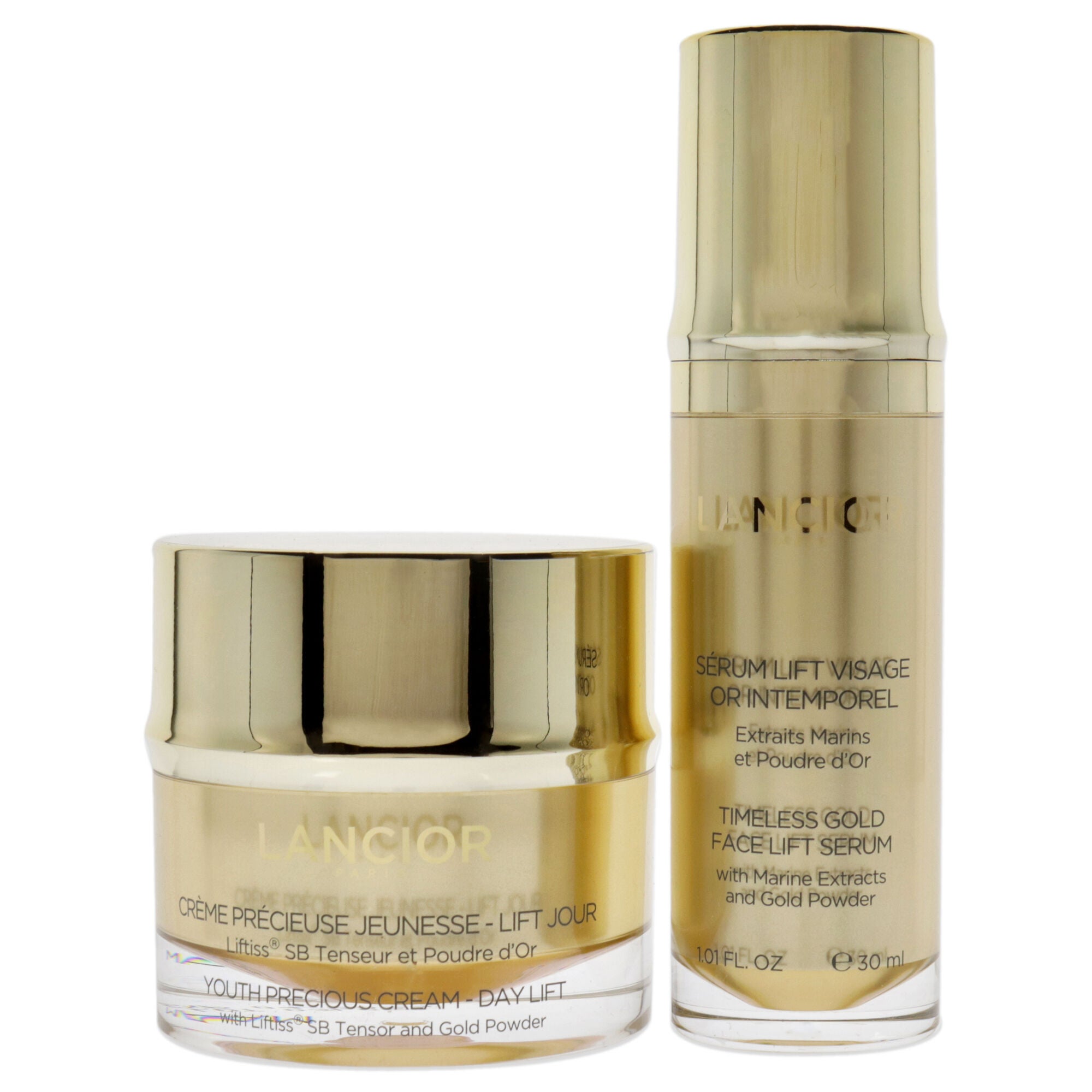 Timeless Gold Cleopatra Set by Lancior for Unisex - 2 Pc 1.7oz Youth Precious Cream - Day Lift, 1oz Timeless Gold Face Lift Serum, See Description, alternate image number 3