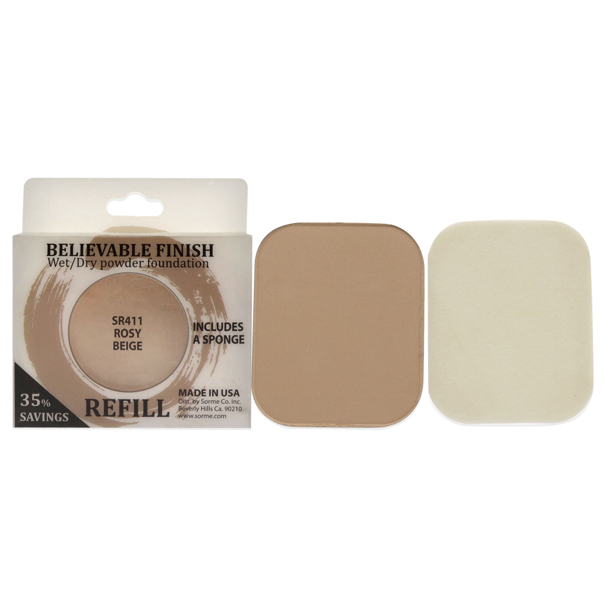 Believable Finish Powder Foundation - Rose Beige by Sorme Cosmetics for Women - 0.23 oz Foundation (Refill), See Description, hi-res image number 0