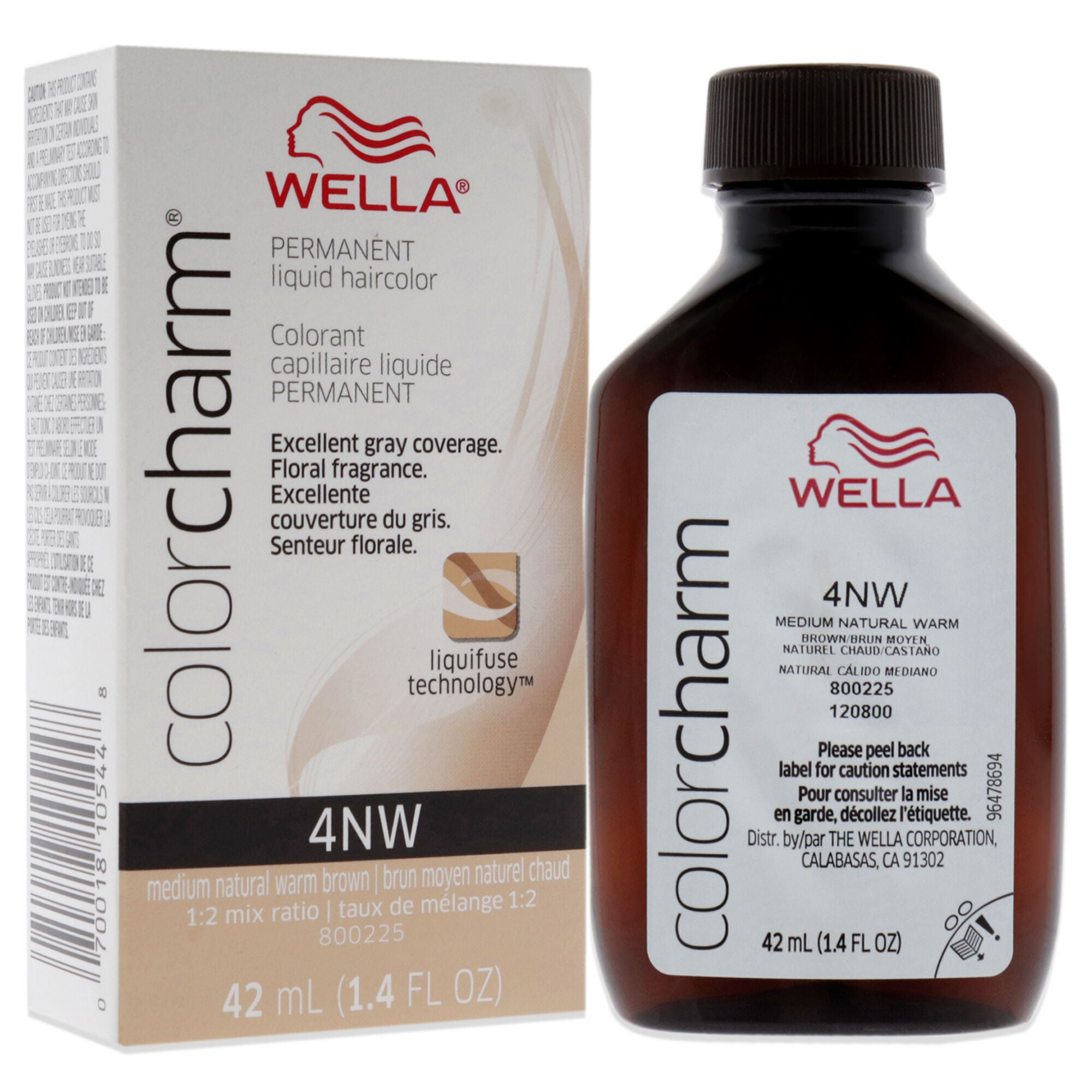 Color Charm Permanent Liquid Haircolor - 4NW Medium Natural Warm Blonde by Wella for Unisex - 1.4 oz Hair Color, , alternate image number 6