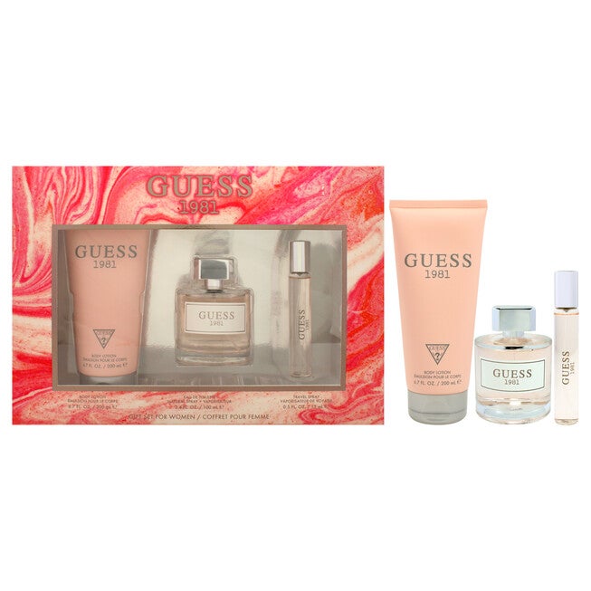 Guess 1981 by Guess for Women - 3 Pc Gift Set 3.4oz EDT Spray, 0.5oz Travel Spray, 6.7oz Body Lotion, See Description, hi-res image number 0