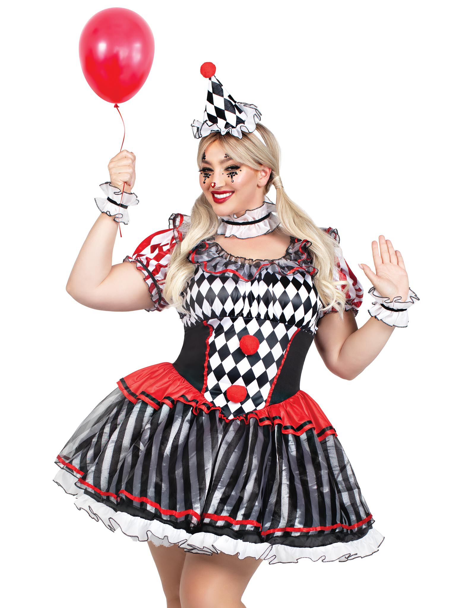 Classic Harlequin Clown Costume, Multi, hi-res image number 0