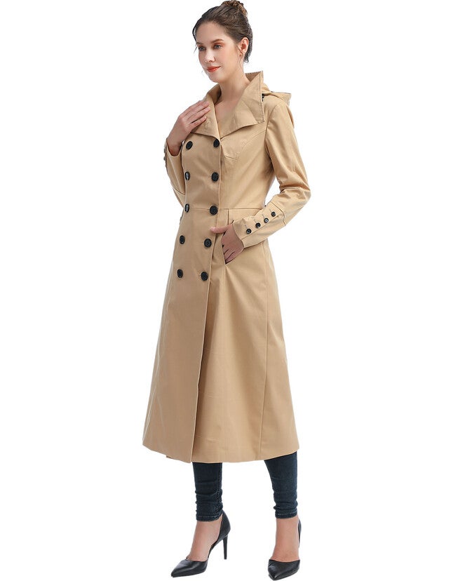 Kelly Waterproof Hooded Maxi Trench Coat, , alternate image number 3