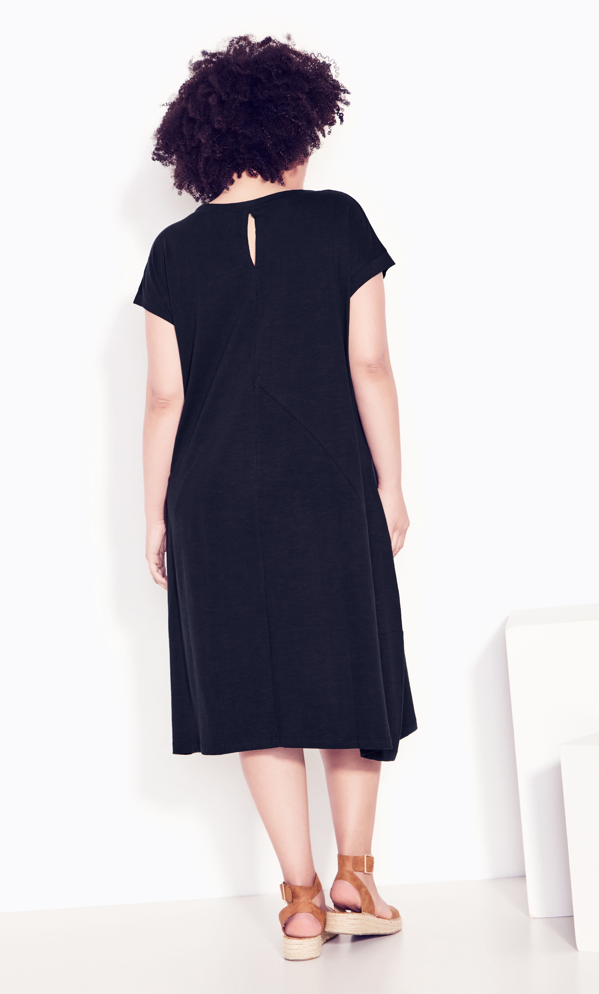 Lilly Plain Dress - black, , alternate image number 2