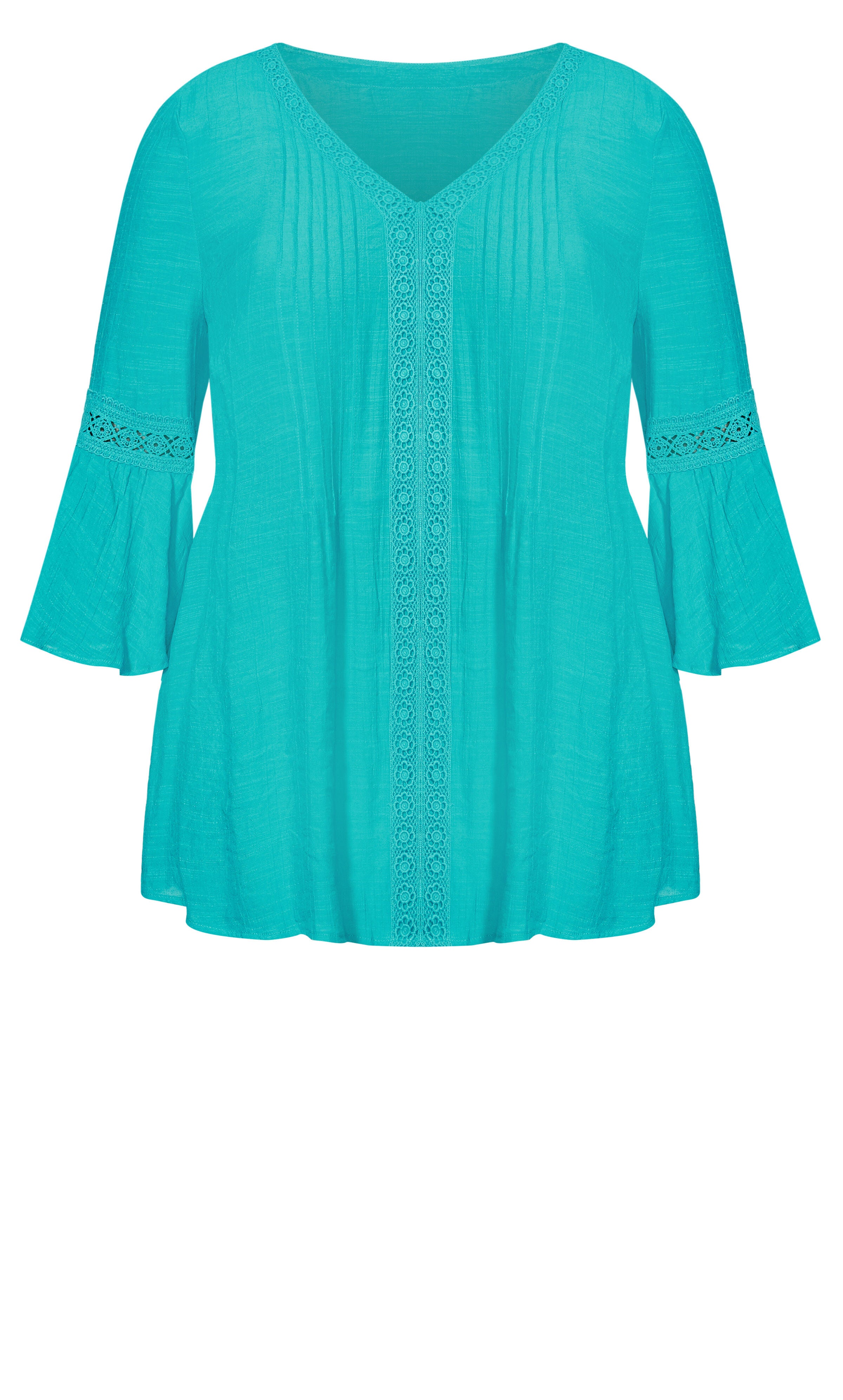 Pleat Lace Tunic - blue, , alternate image number 4