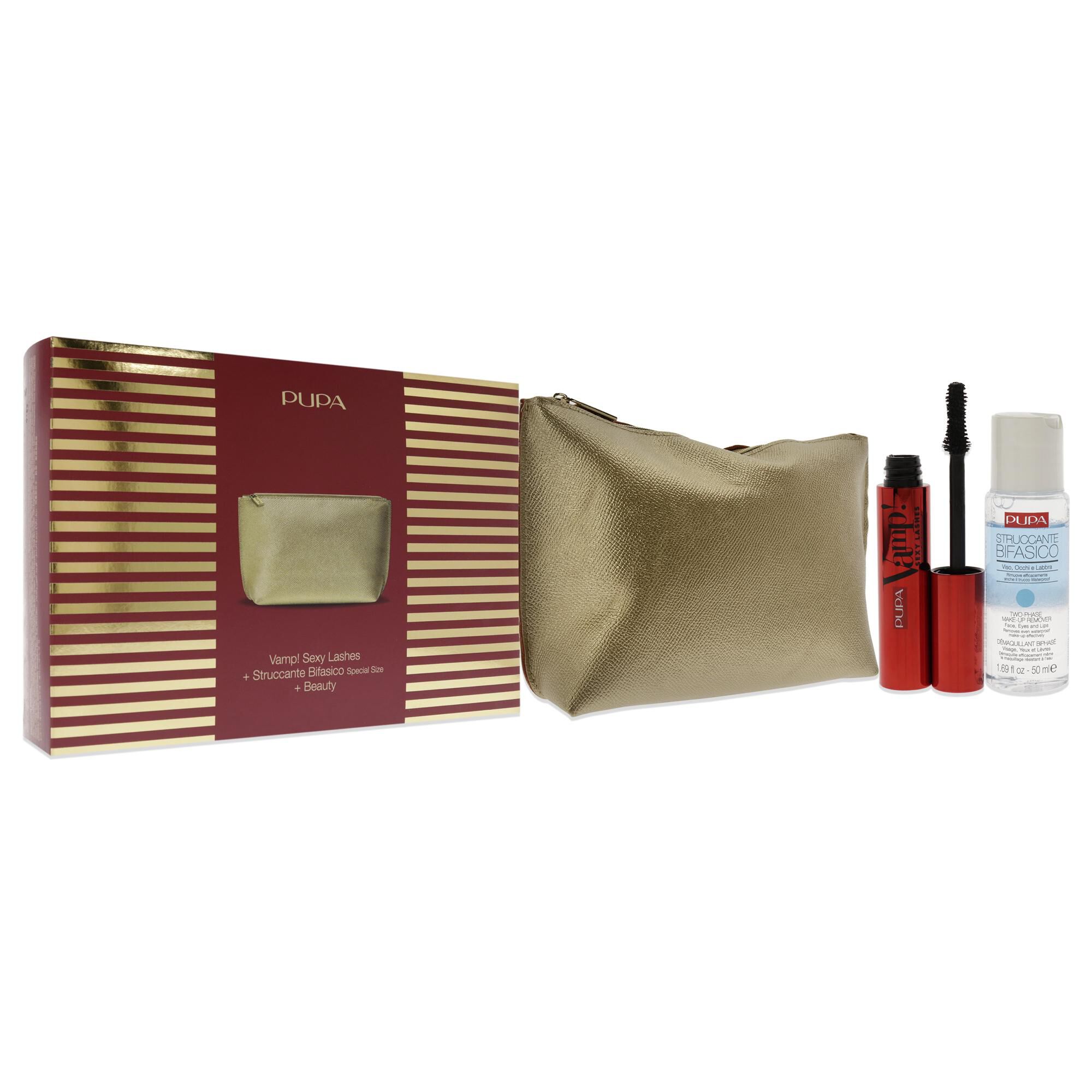 Vamp! Sexy Lashes and Two-Phase Make-Up Remover Set by Pupa Milano for Women - 3 Pc Set, See Description, alternate image number 1