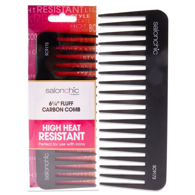 Fluff Carbon Comb High Heat Resistant 6.25 by SalonChic for Unisex - 1 Pc Comb, NA, hi-res image number null