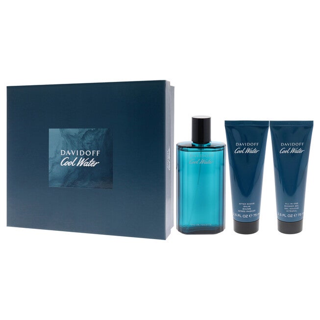 Cool Water by Davidoff for Men - 3 Pc Gift Set 4.2oz EDT Spray, 2.5oz Shower Gel, 2.5oz After Shave Balm, , alternate image number null