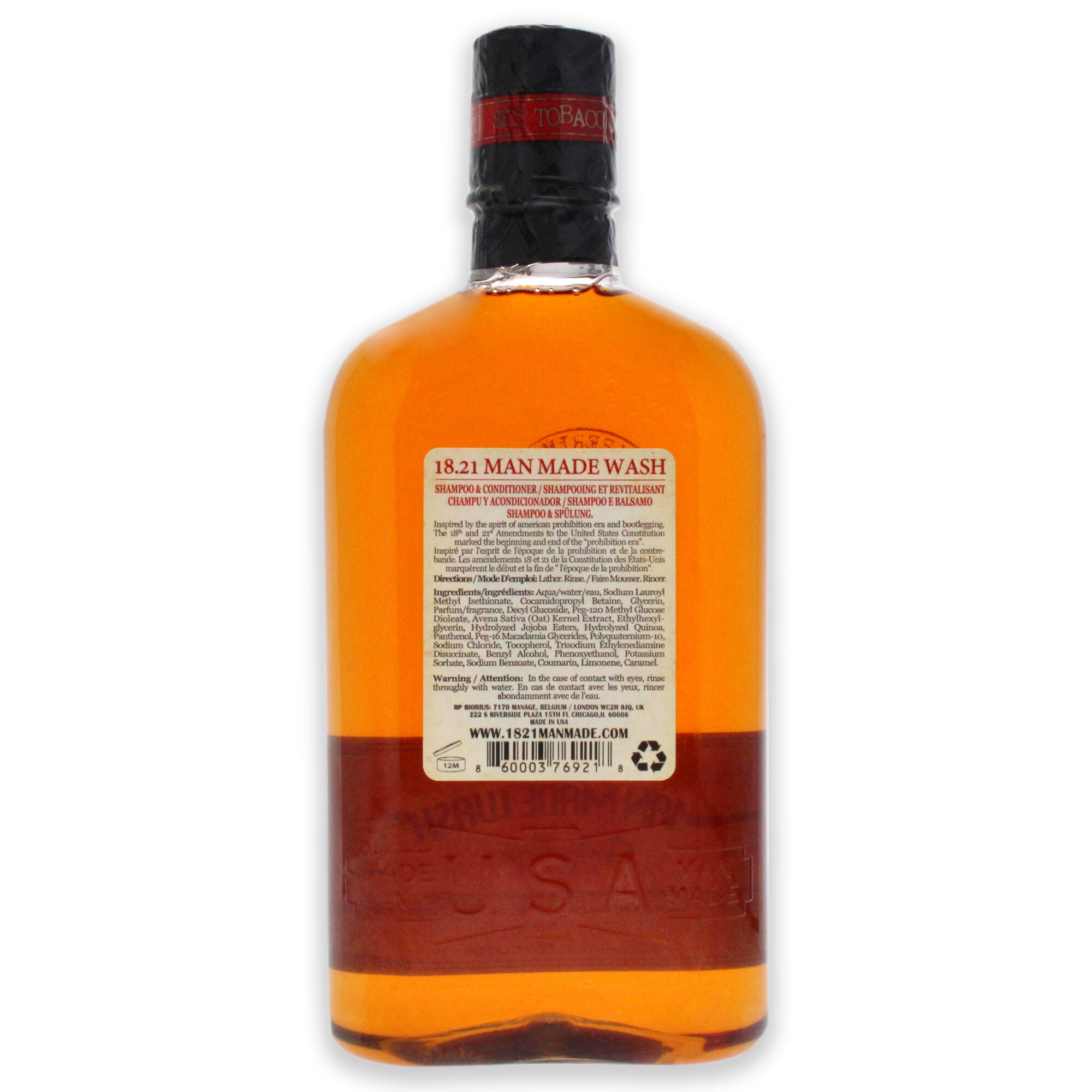 Man Made Wash - Sweet Tobacco by 18.21 Man Made for Men - 18 oz 3-In-1 Shampoo, Conditioner and Body Wash, , alternate image number 2