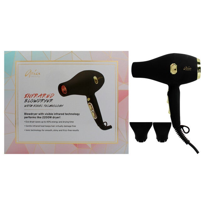Infrared Blowdryer With Ionic Technology - Black by Aria Beauty for Women - 1 Pc Hair Dryer, See Description, hi-res image number null