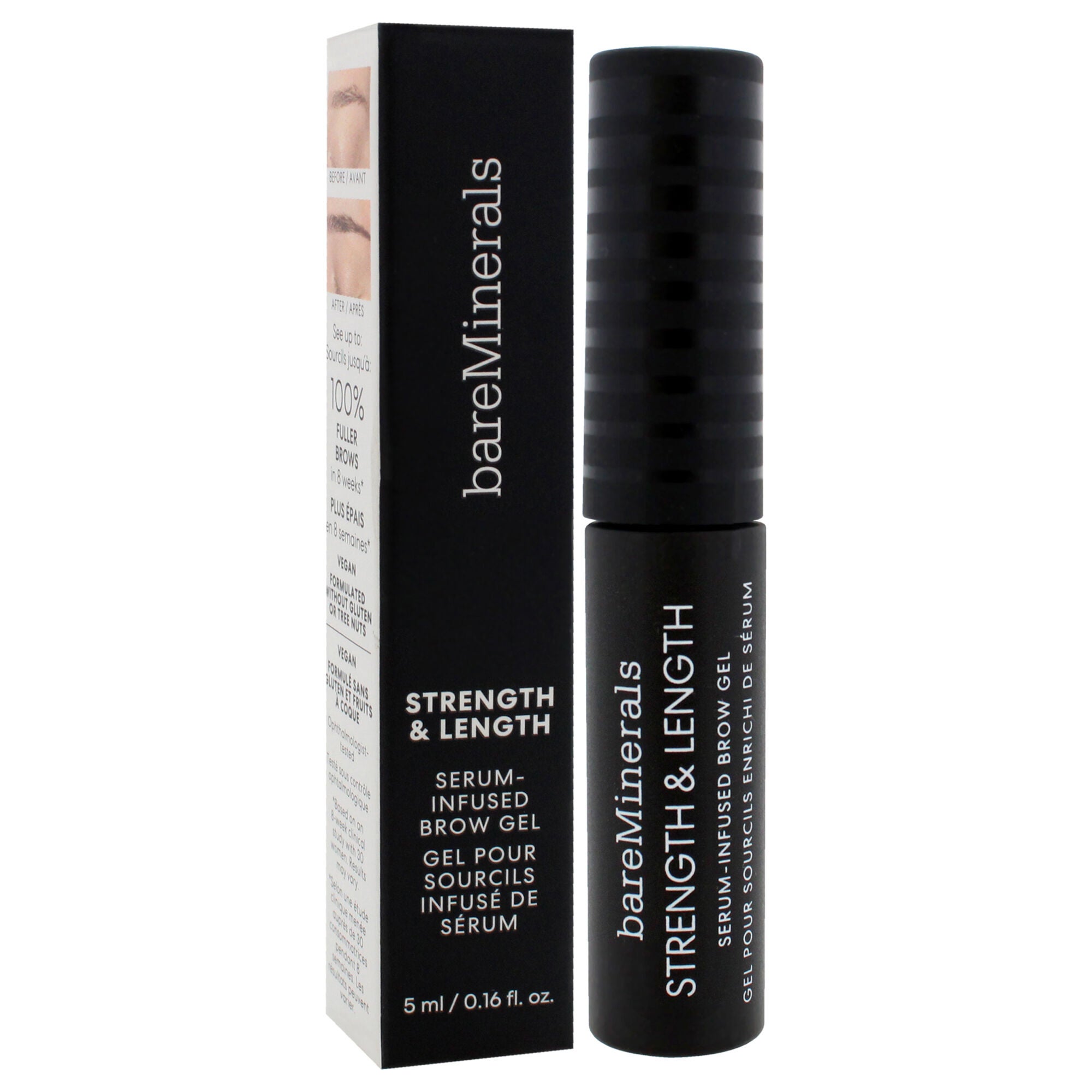 Strength and Length Serum-Infused Brow Gel - Chestnut by bareMinerals for Women - 0.16 oz Eyebrow Gel, See Description, alternate image number 2