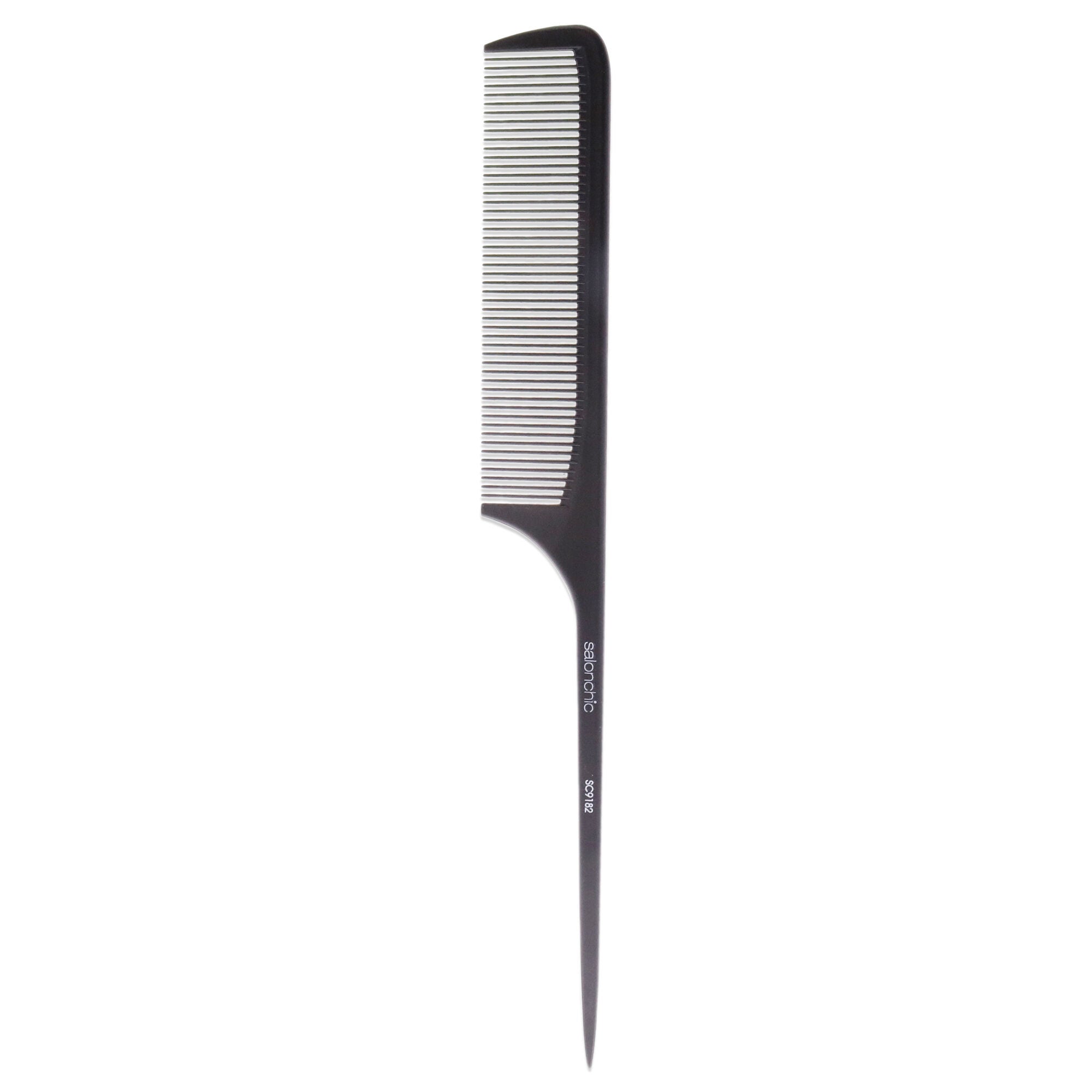 Rat Tail Carbon Comb High Heat Resistant 9.5 - Coarse Teeth by SalonChic for Unisex - 1 Pc Comb, See Description, alternate image number 2