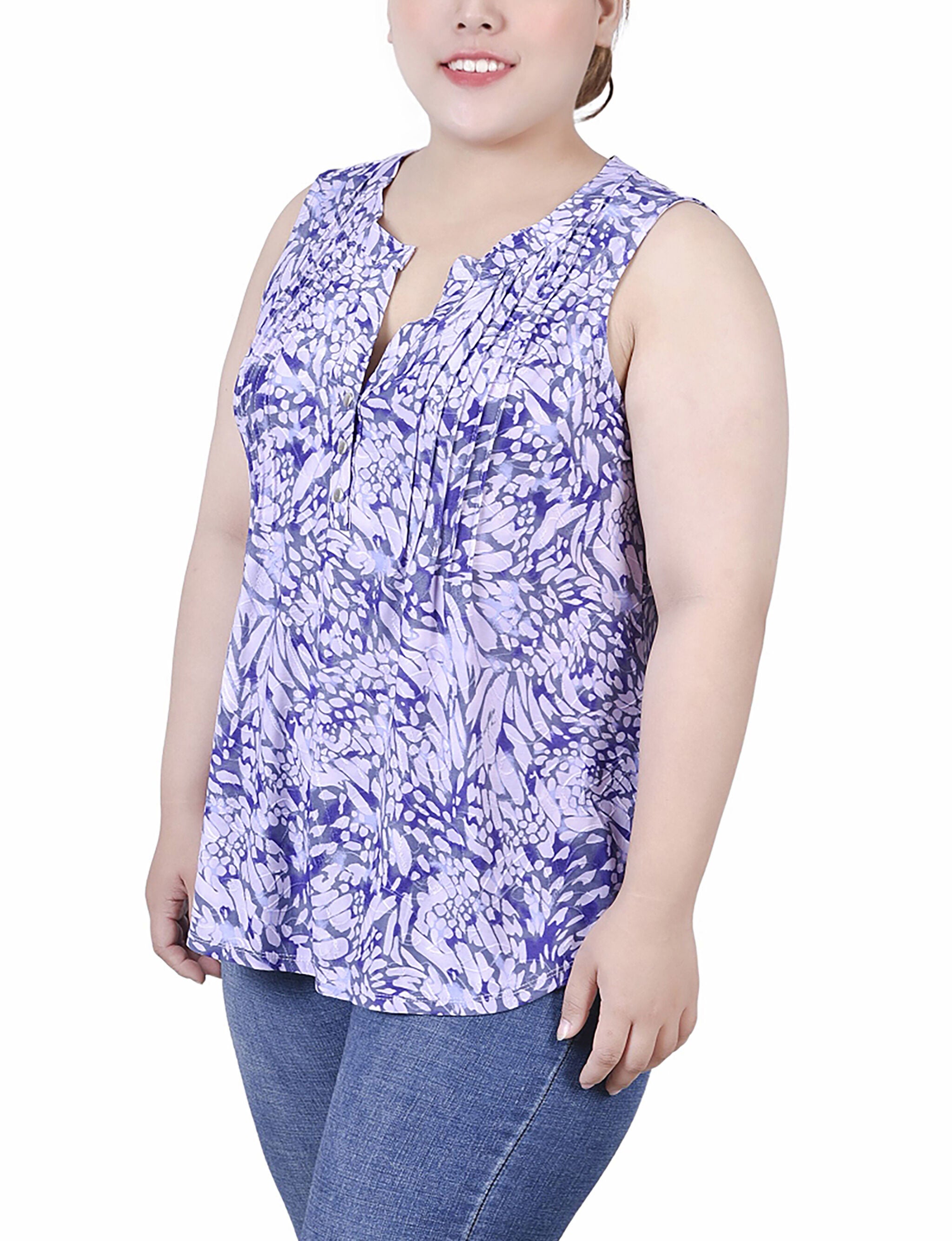 Sleeveless Jacquard Y Neck Top, Plum Jackrain, alternate image number 1