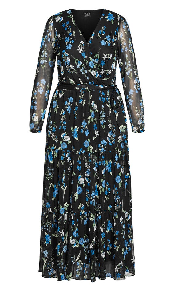 Blue Blossom Maxi Dress - black, , alternate image number 3
