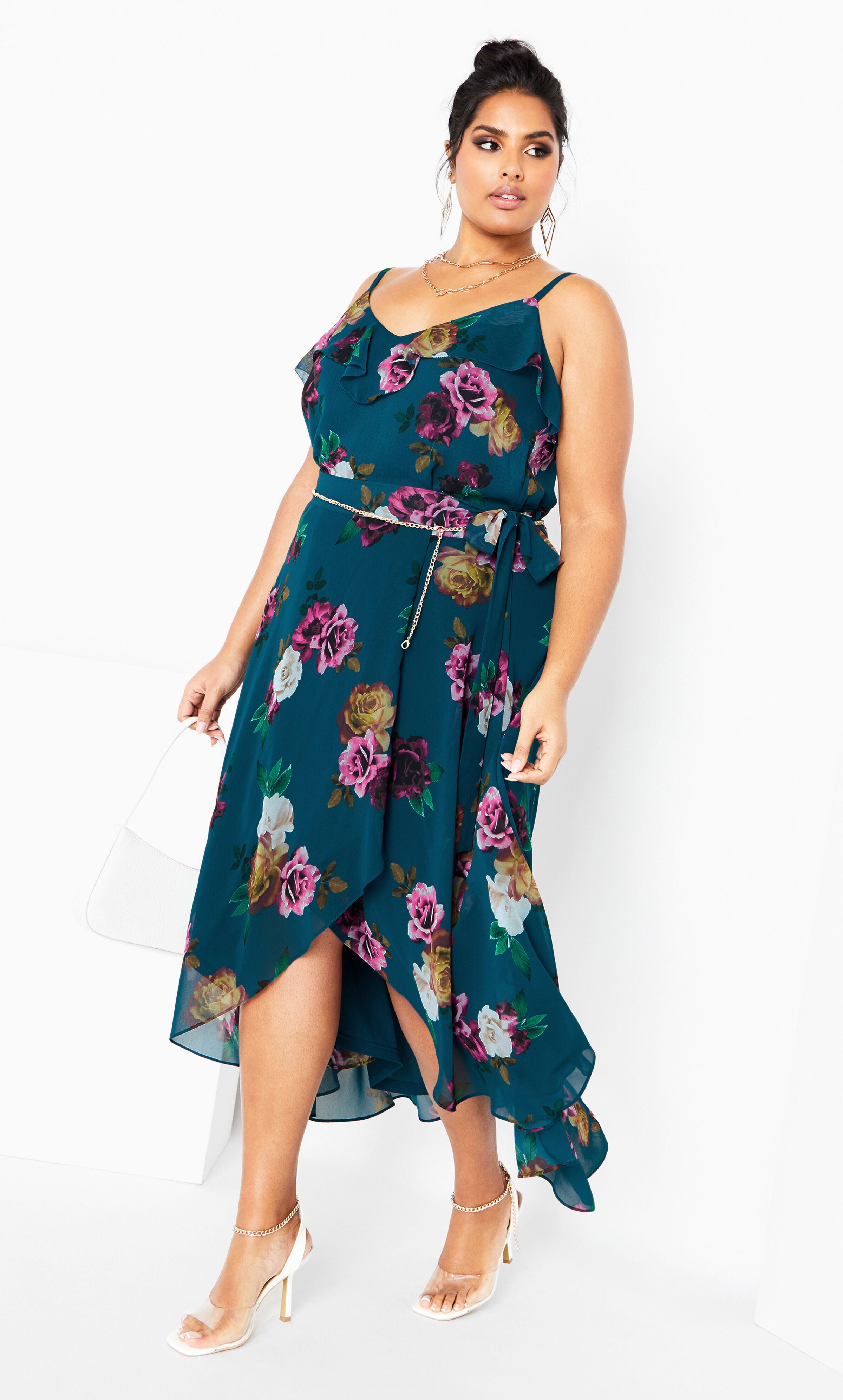 Michaela Print Skirt - teal, , alternate image number 1