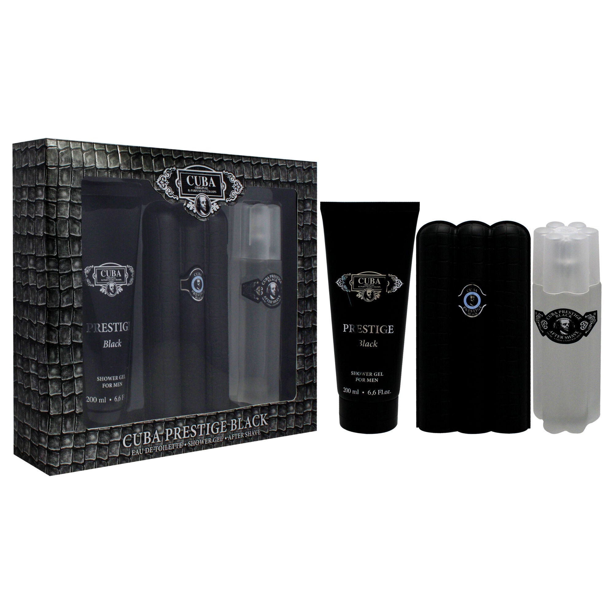 Cuba Prestige Black by Cuba for Men - 3 Pc Gift Set 3oz EDT Spray, 6.6oz Shower Gel, 3.3oz After Shave, , alternate image number 6